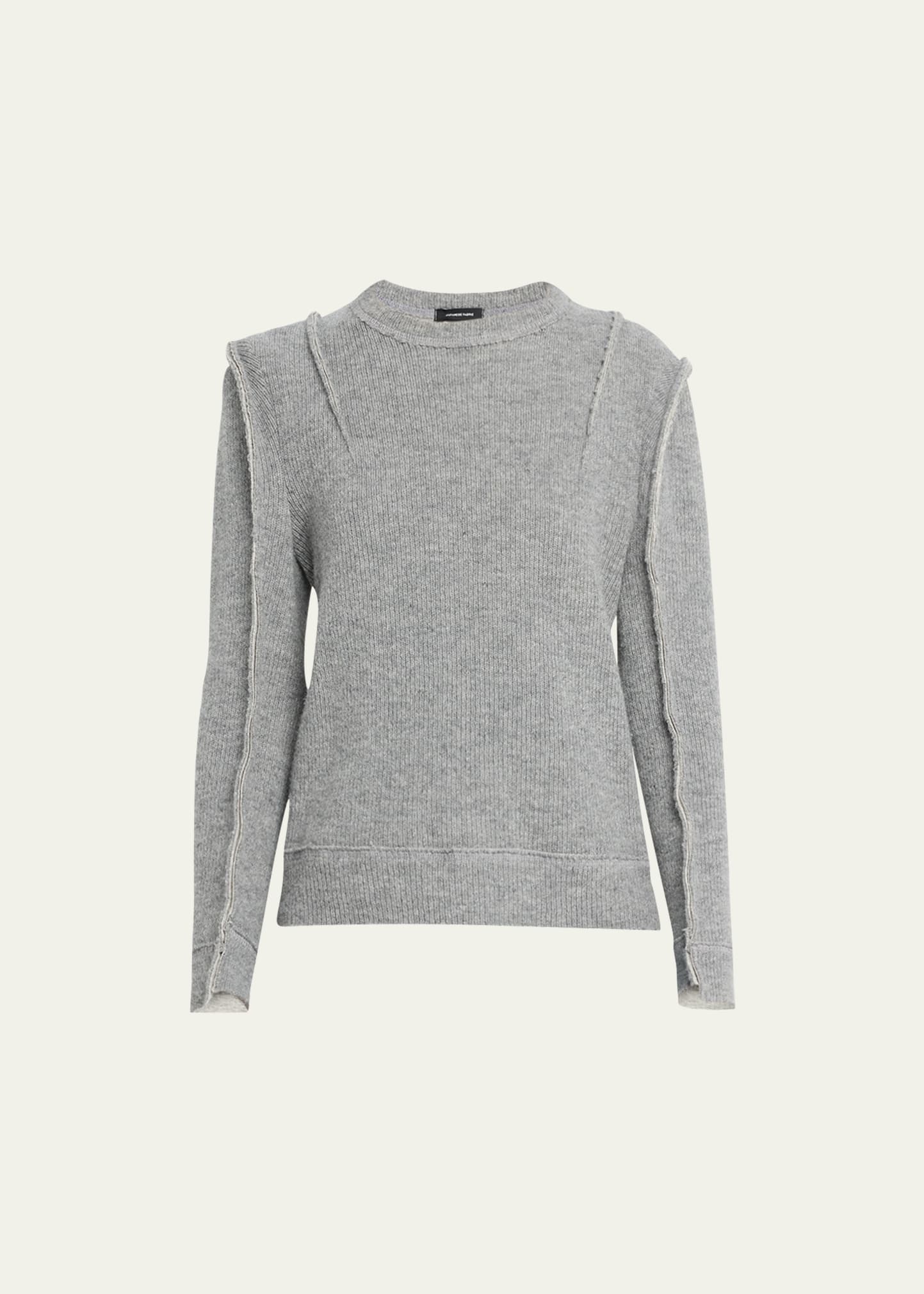 Raw Edge Wool Crewneck Sweater