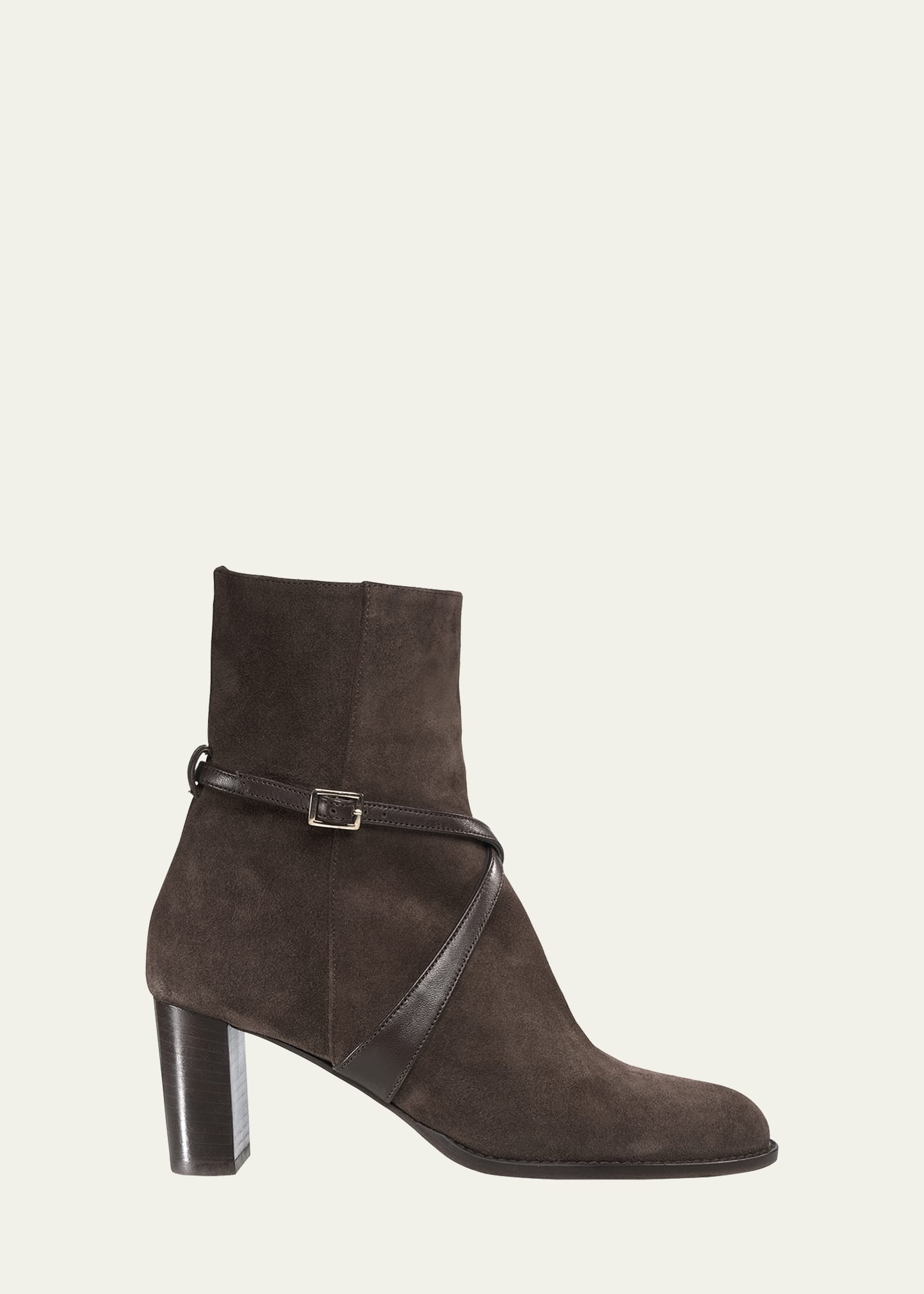 Selena Suede Ankle-Strap Booties