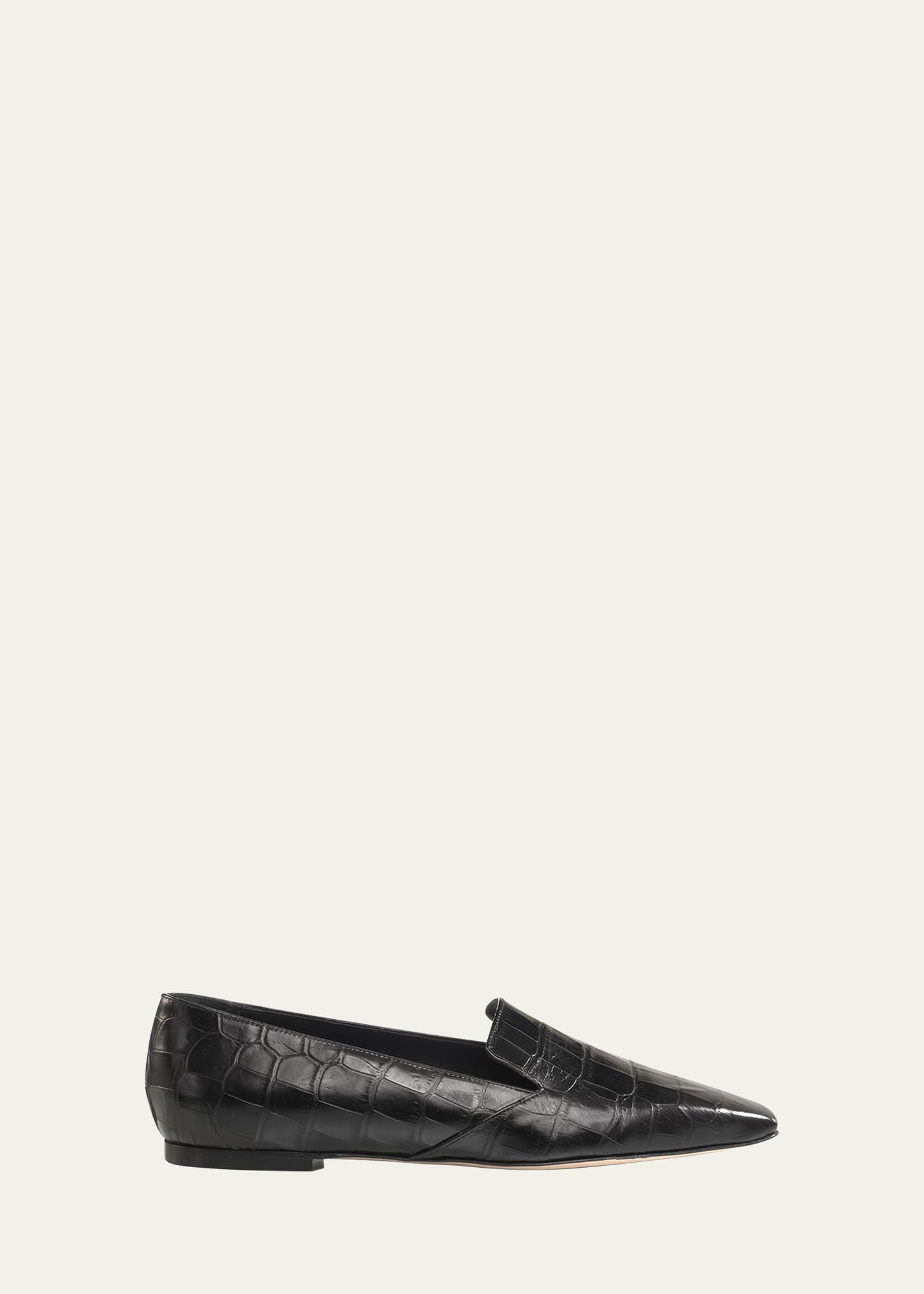 Shop Marion Parke Gigi Croco Slip-on Loafers In Black