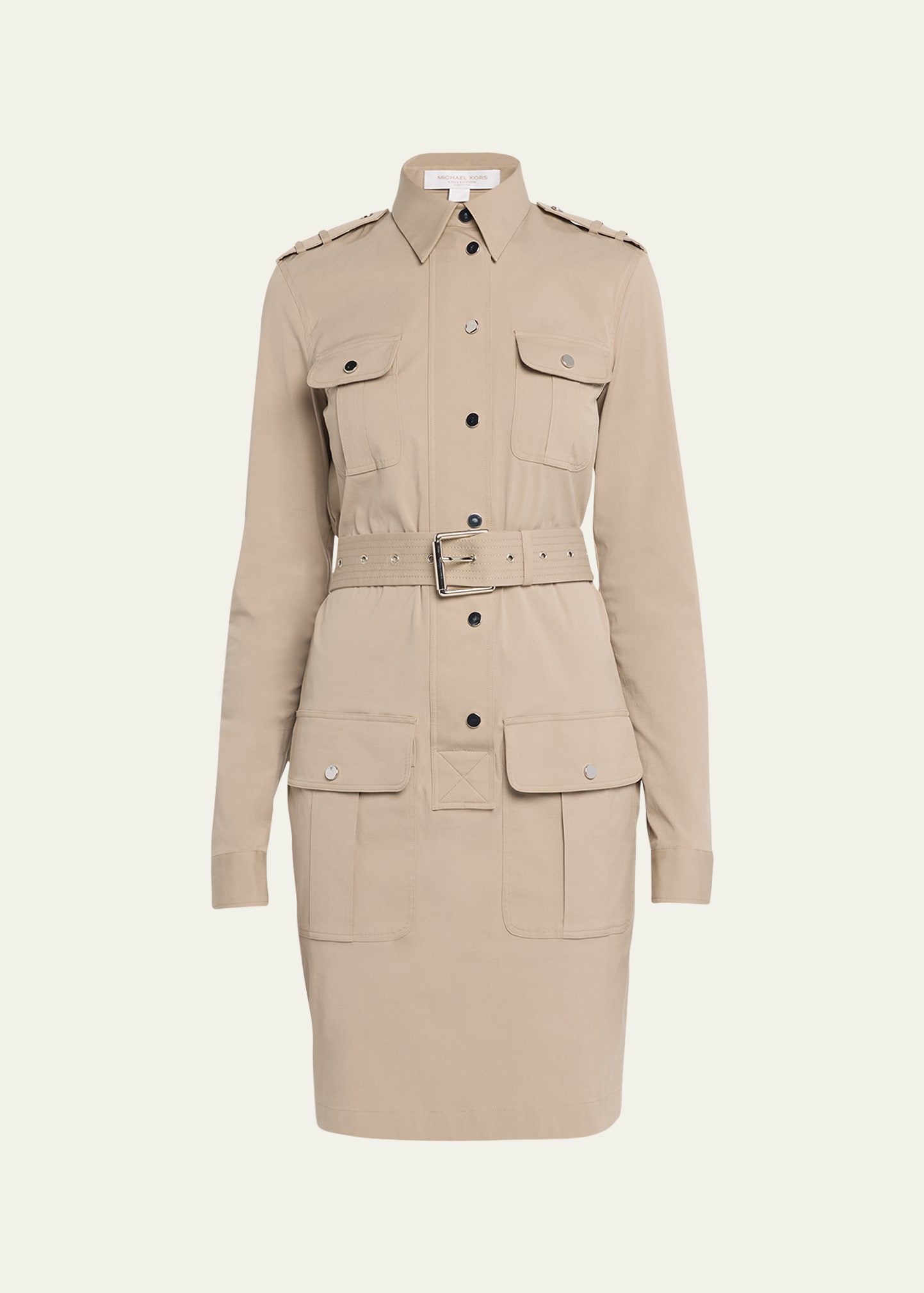 MICHAEL Michael Kors Safari Shirt Dress in Natural