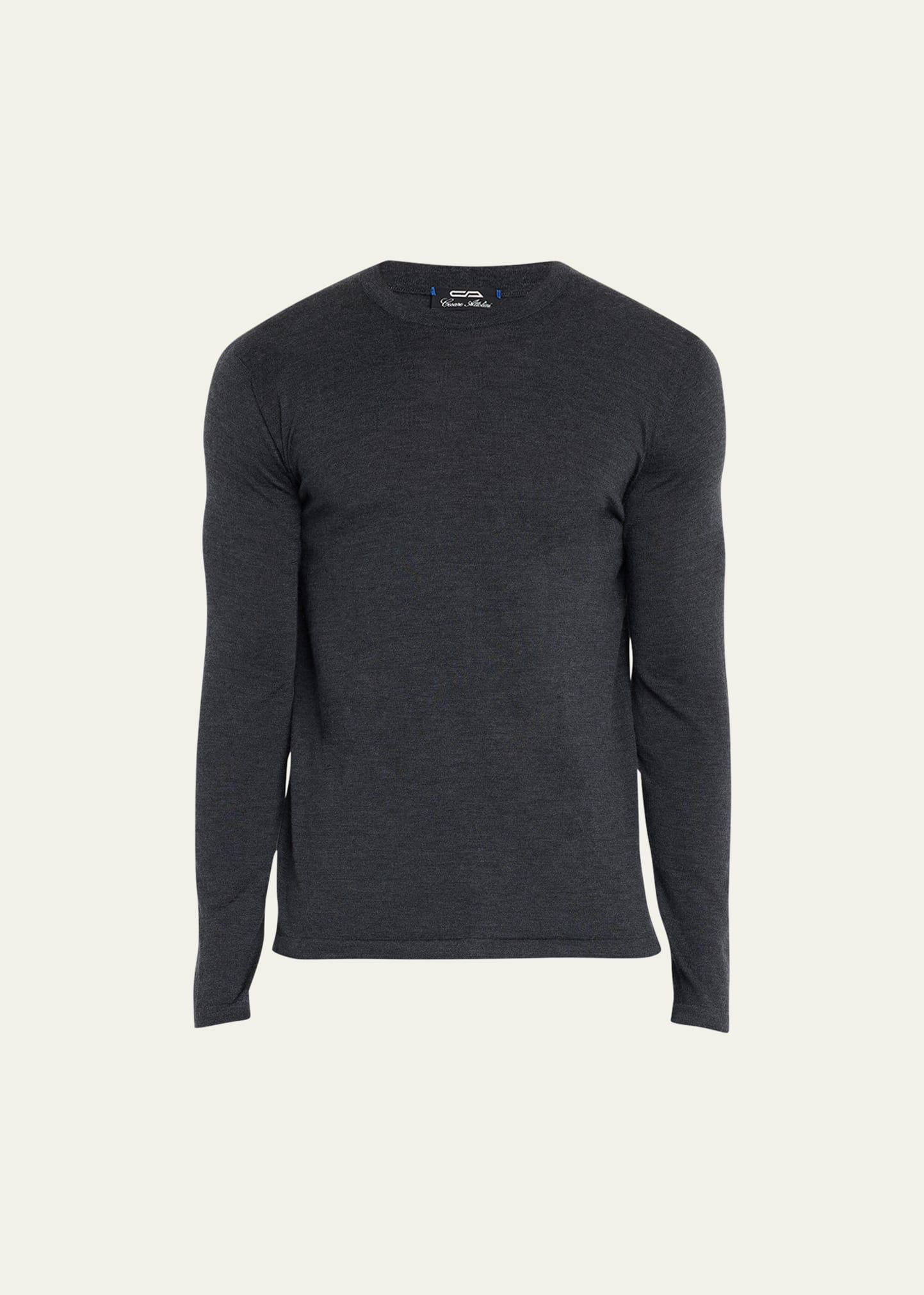 Cesare Attolini Men's Cashmere-silk Crew Sweater In G32-grey