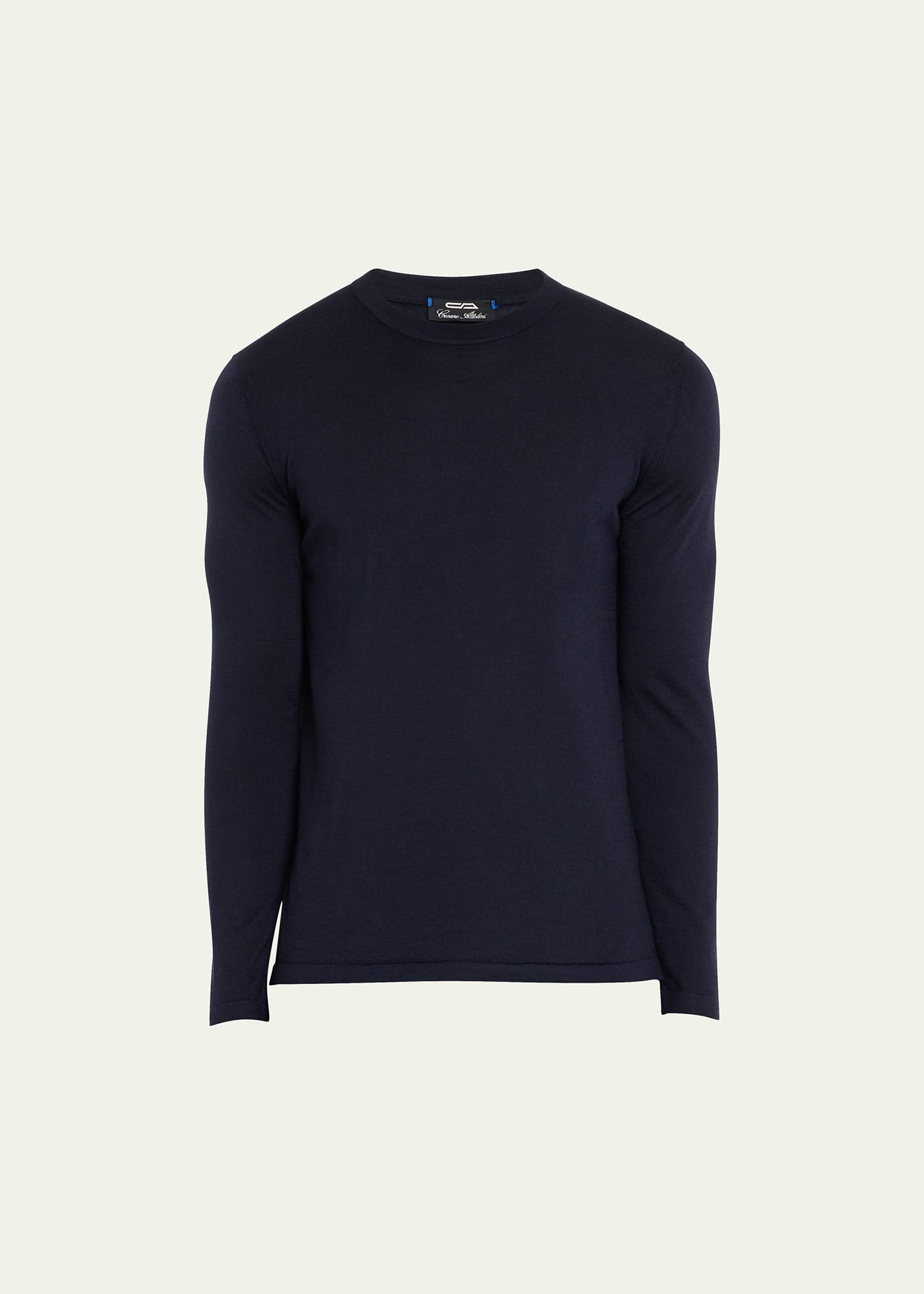 Cesare Attolini Men's Cashmere-silk Crew Sweater In B32-navy