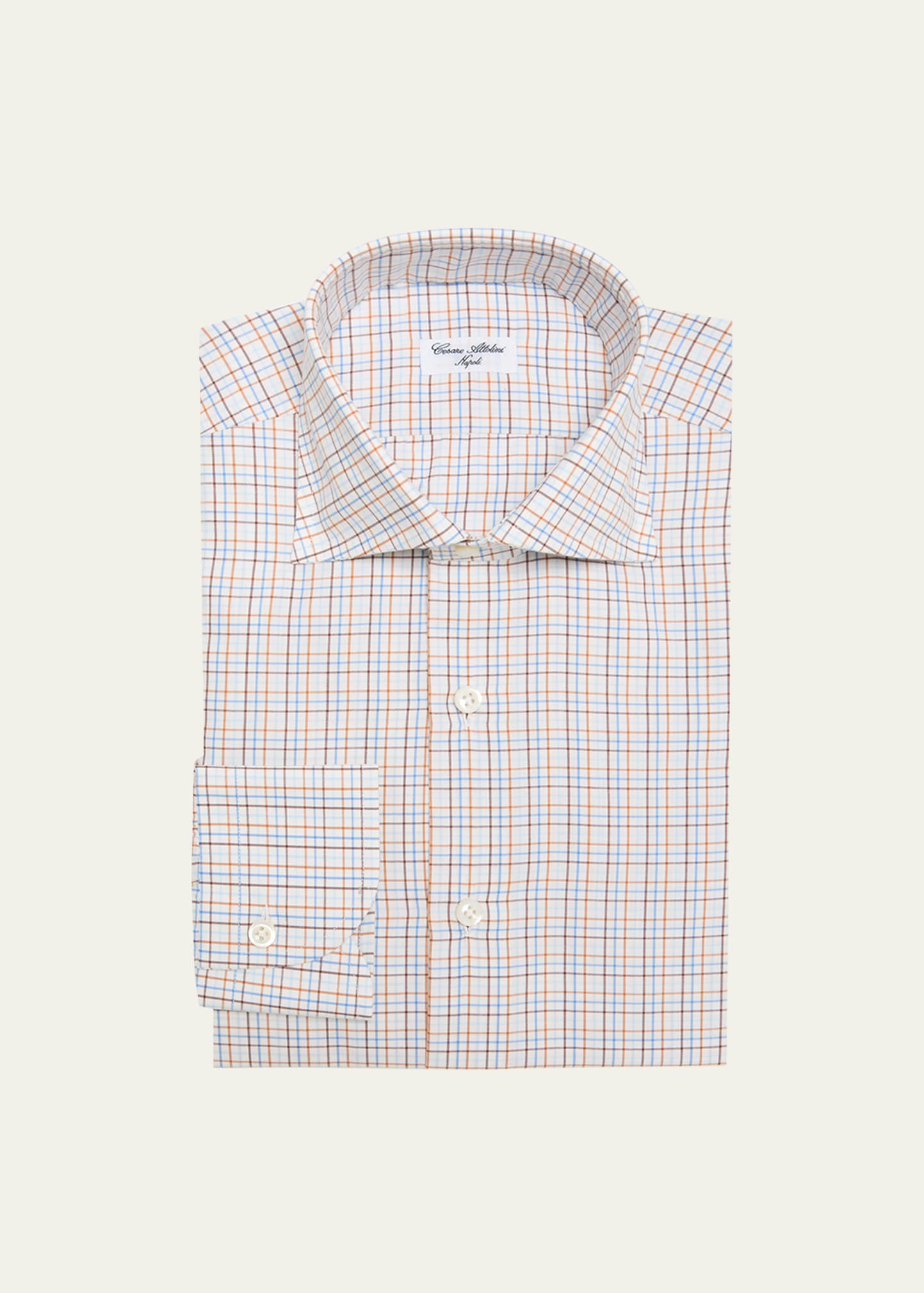 Men's Cotton-Cashmere Check Dress Shirt
