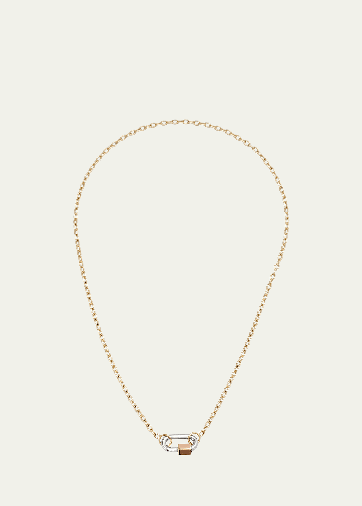 Marla Aaron 14k Pulley Chain and Lock Necklace