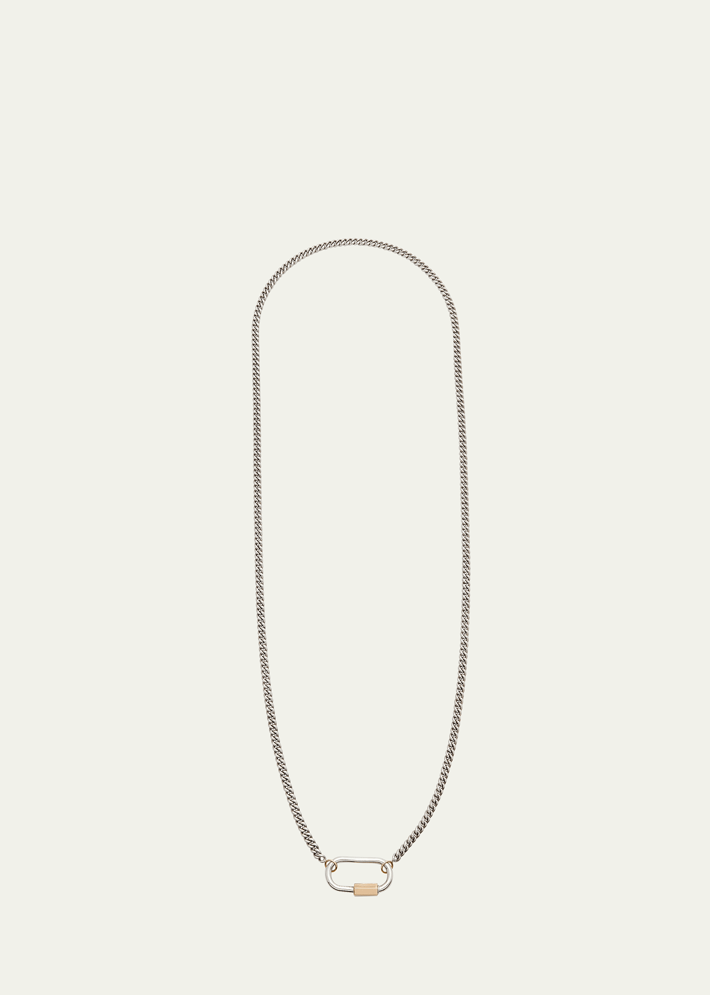 Marla Aaron Two-Tone Heavy Curb Chain and Lock Necklace