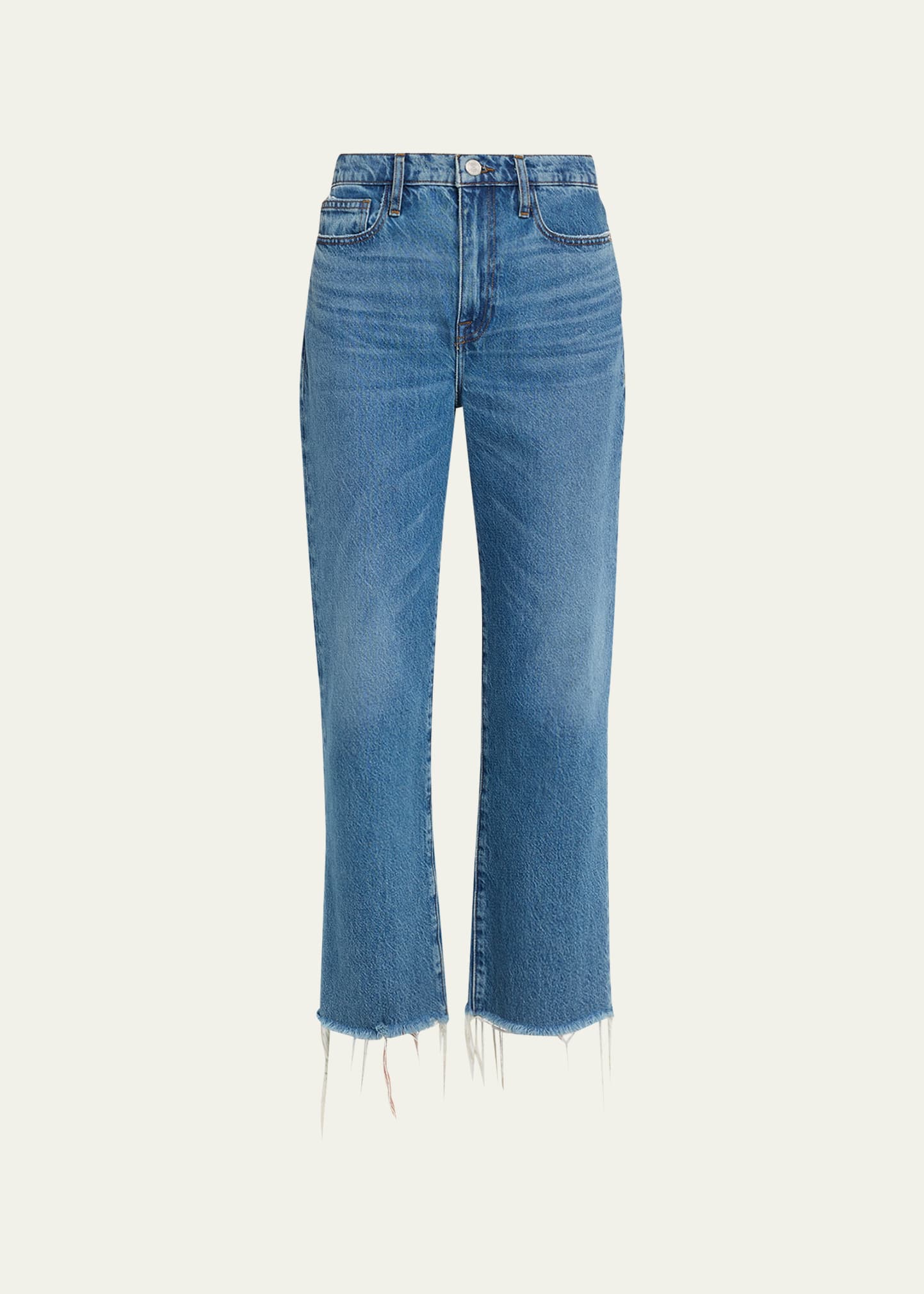 Frame Le Jane Crop Raw-hem Jeans In Caramia