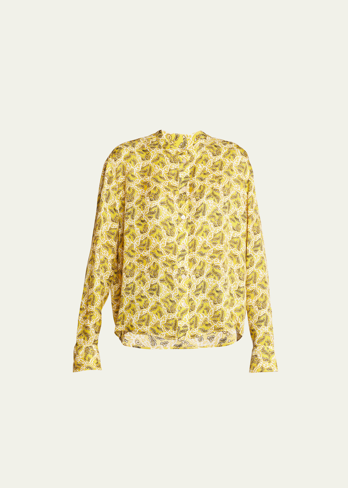 Isabel Marant Leidy Floral Button-front Blouse In Sunshine