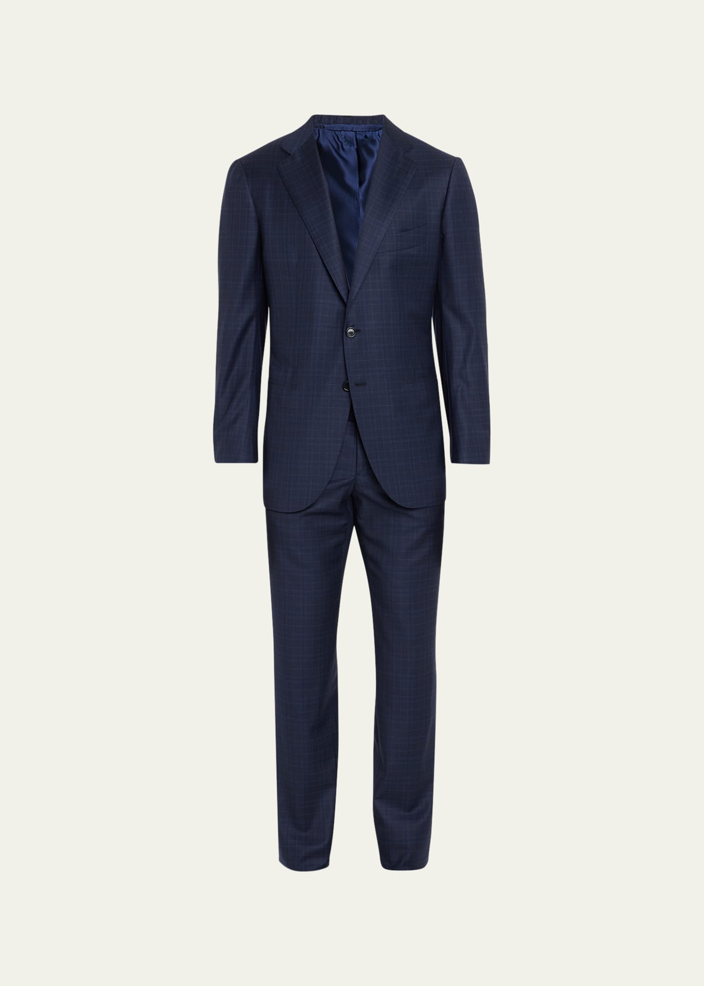 Cesare Attolini Men's Tonal Wool Suit In B23-blue