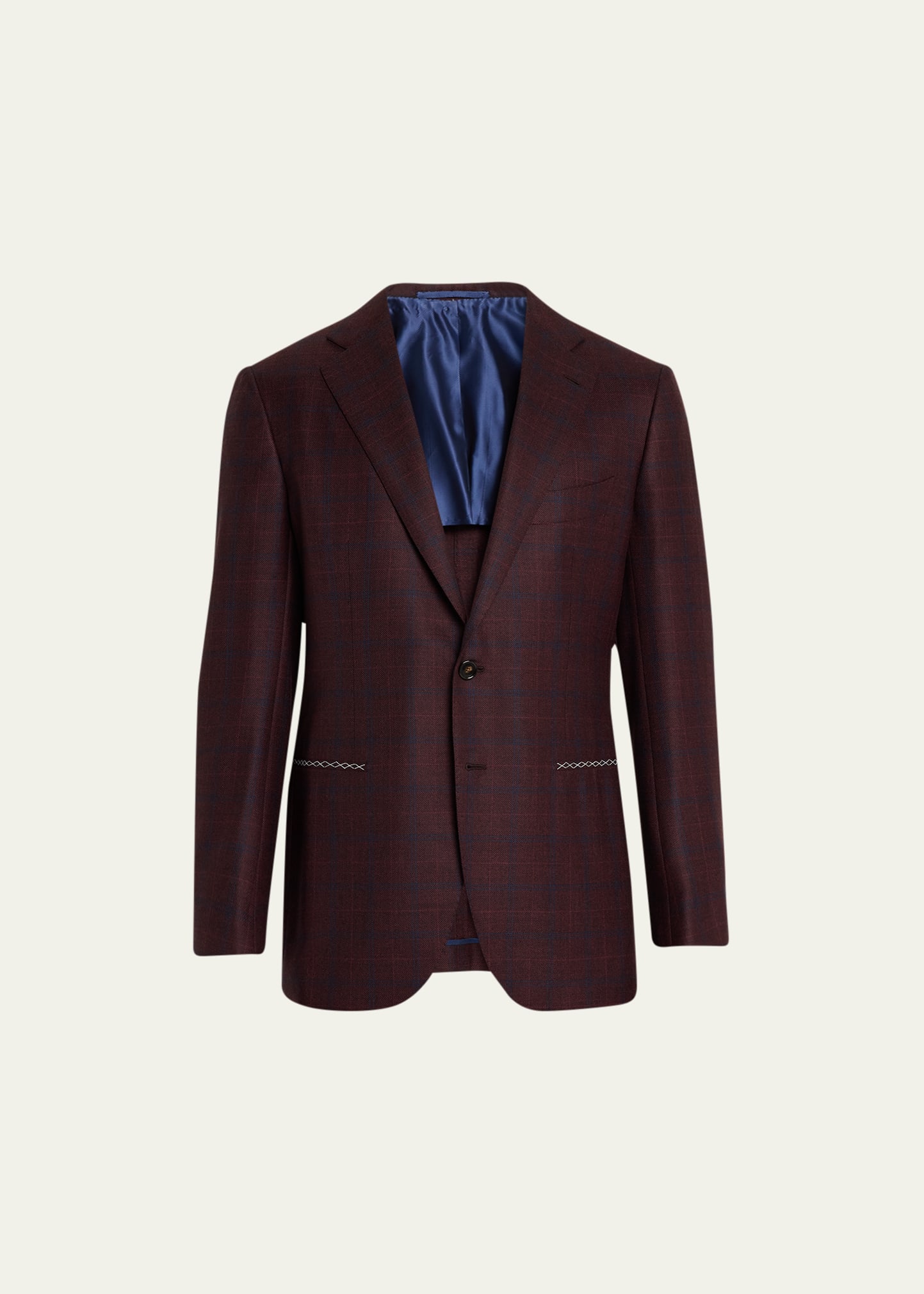 Men's Plaid Wool-Cashmere Sport Jacket
