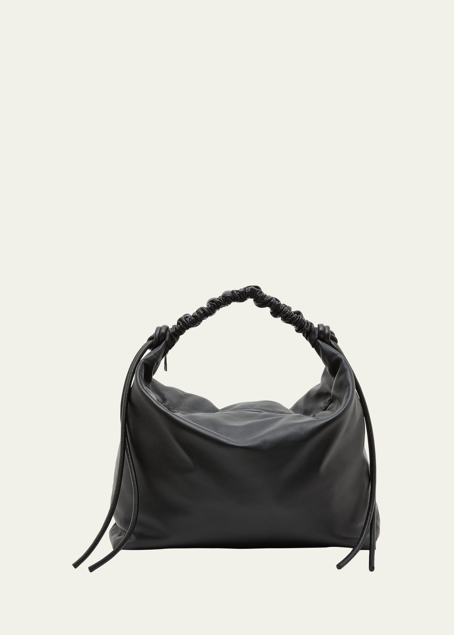 Shop Proenza Schouler Large Drawstring Leather Shoulder Bag In 001 Black
