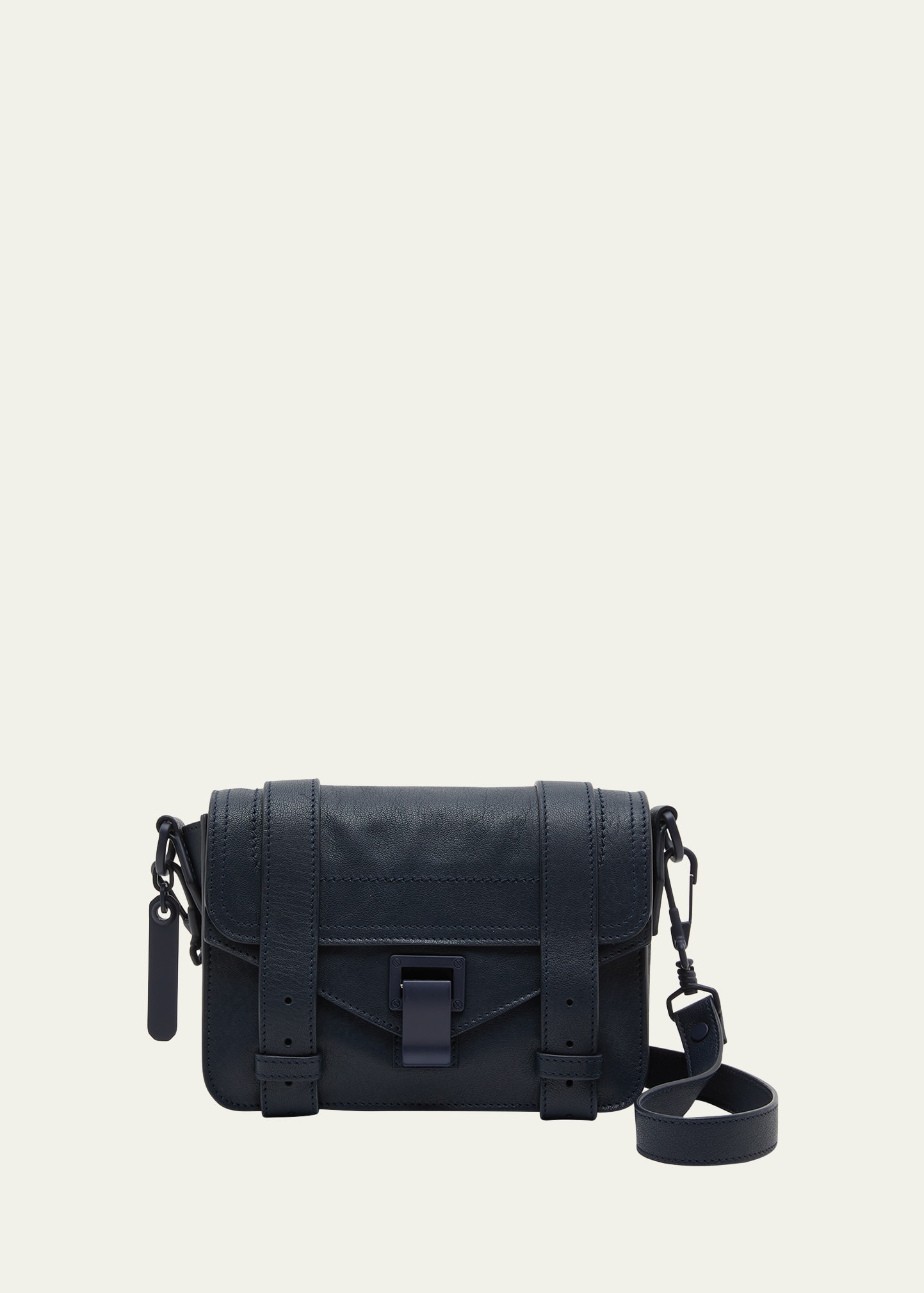 Proenza Schouler Ps1 Mini Buckle Leather Messenger Crossbody Bag In 410 Dark Navy