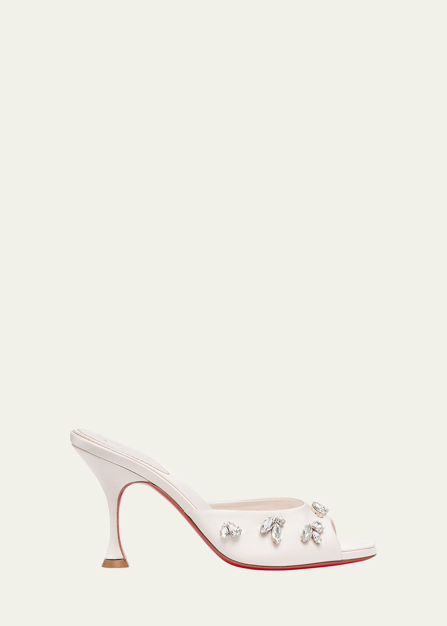 Shop Christian Louboutin Degraqueenie Silk Embellished Red Sole Sandals In Leche