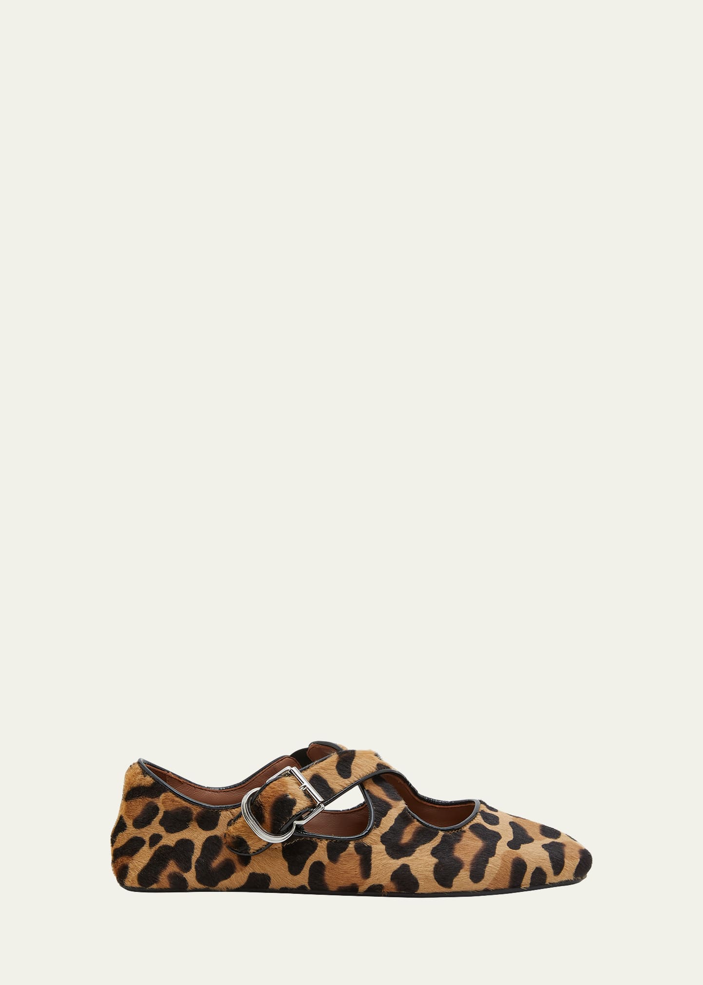 Alaïa Leopard-Print Ballet Flats in Brown