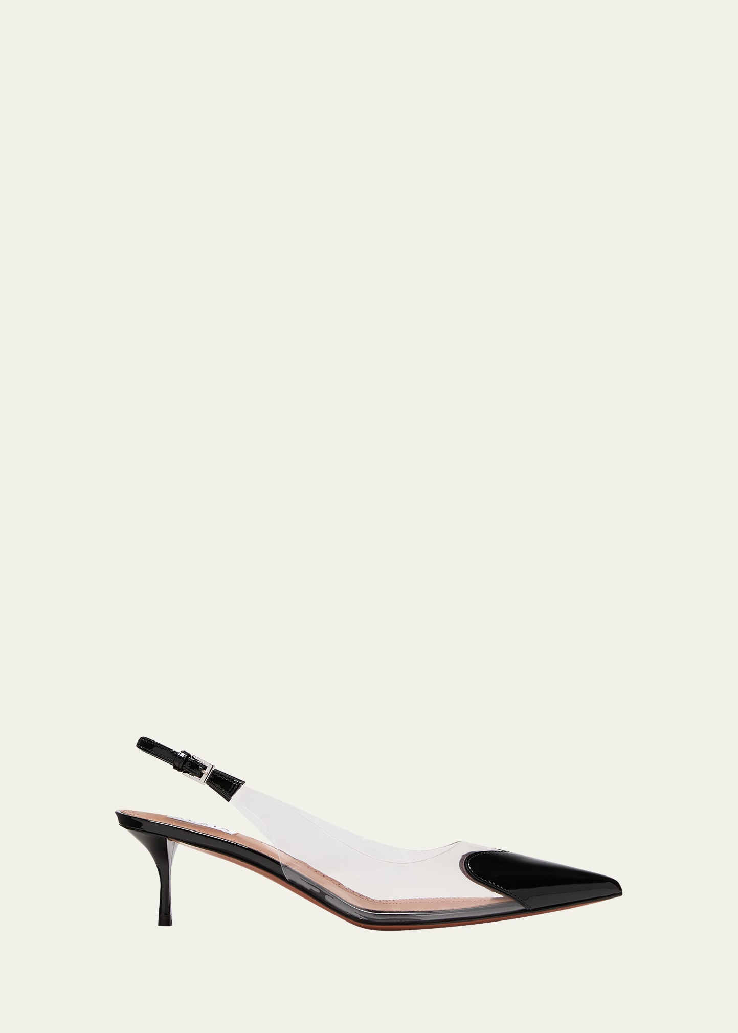 Shop Alaïa Plexi Heart-toe Slingback Pumps In Noir