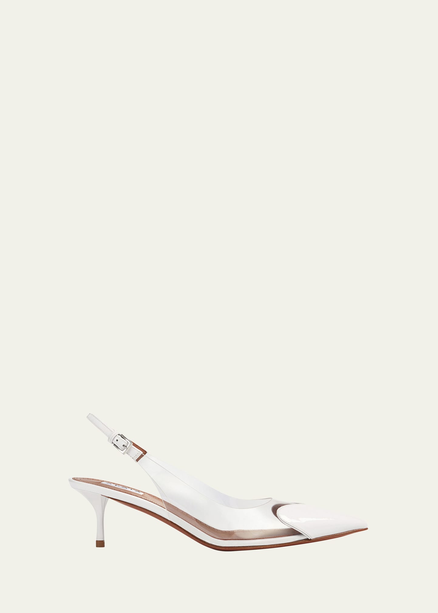 Alaïa Plexi Heart-toe Slingback Pumps In Blanc Optique