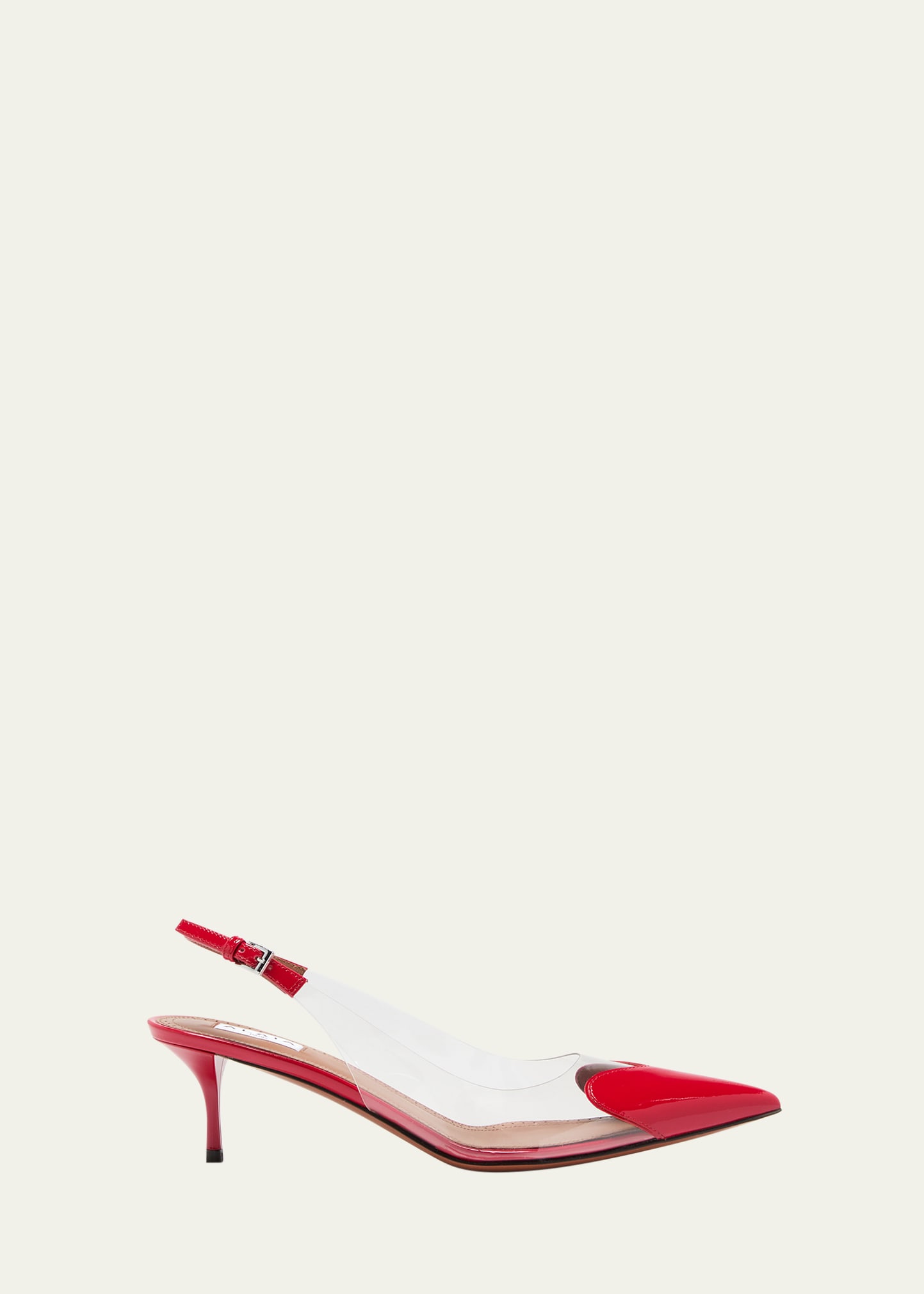 Alaïa Le Caur Leather And Pvc Slingback Pumps In Red