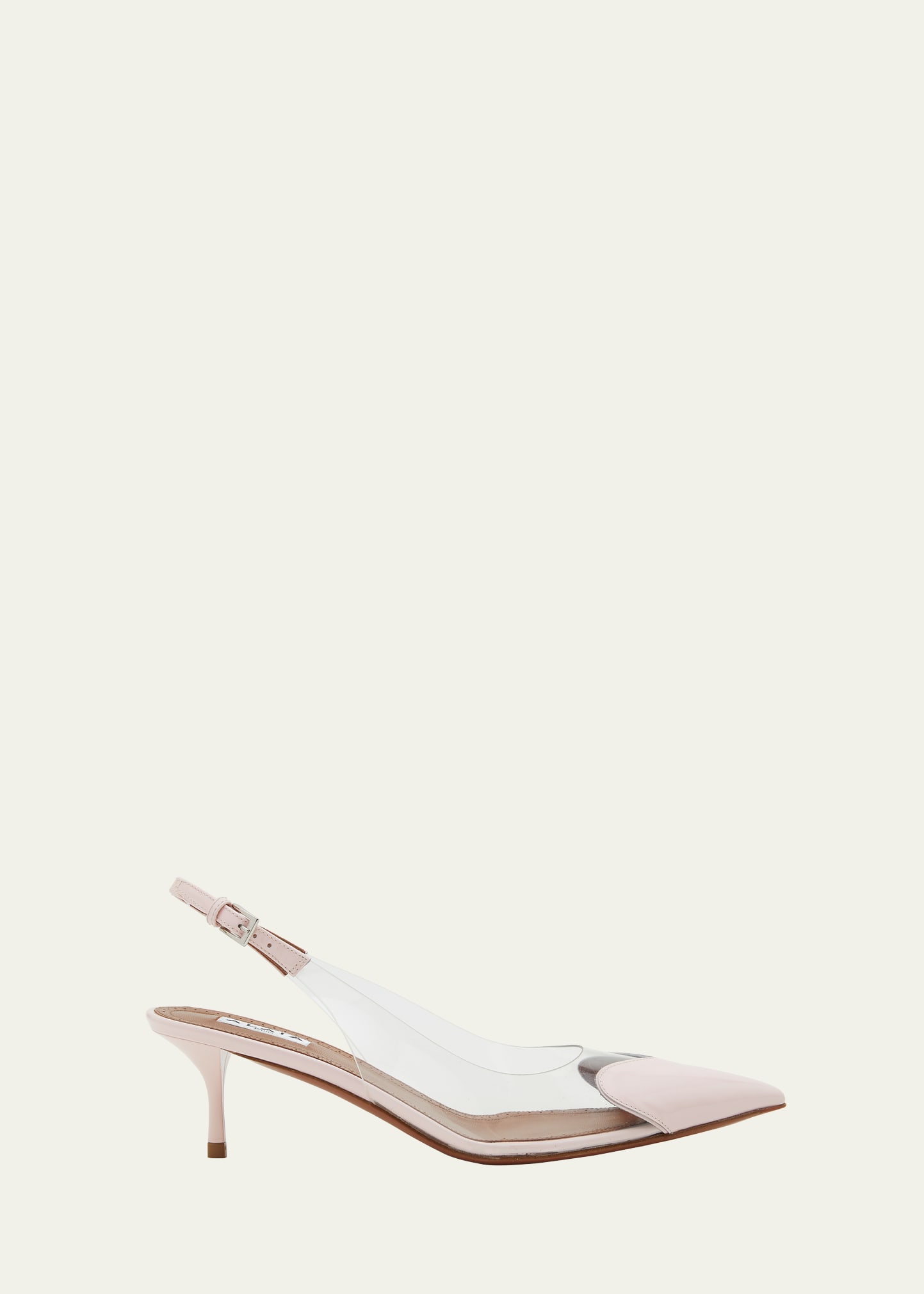 Plexi Heart-Toe Slingback Pumps