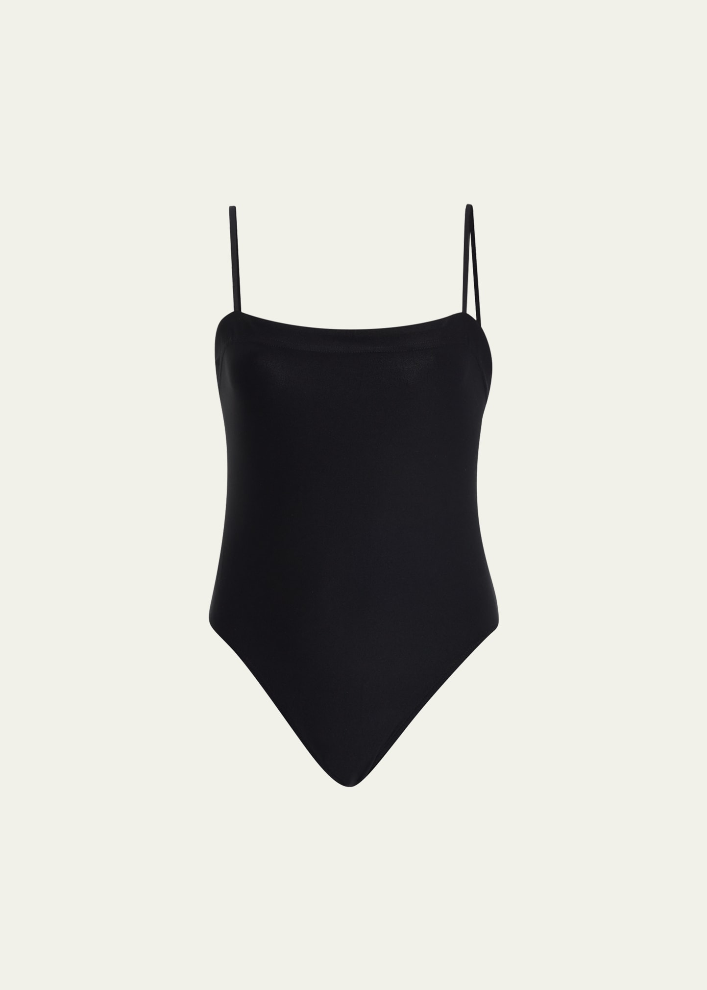 Shop Wardrobe.nyc Square-neck One-piece Swimsuit In Black