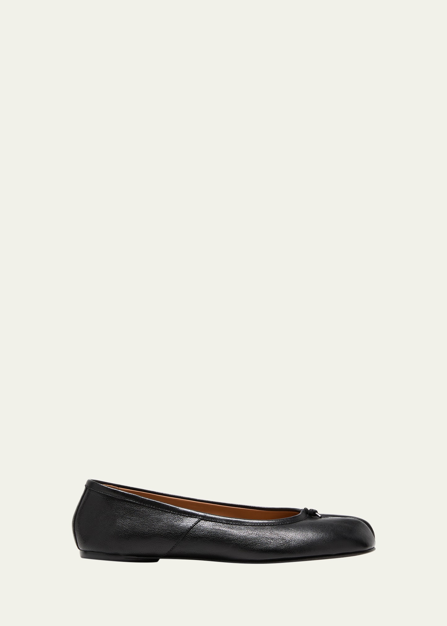 Maison Margiela Tabi Sheepskin Ballerina Flats In Black