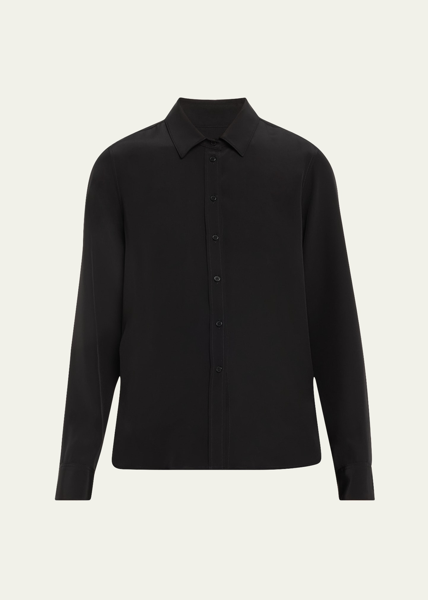 Shop Nili Lotan Gaia Silk Button-front Shirt In Black