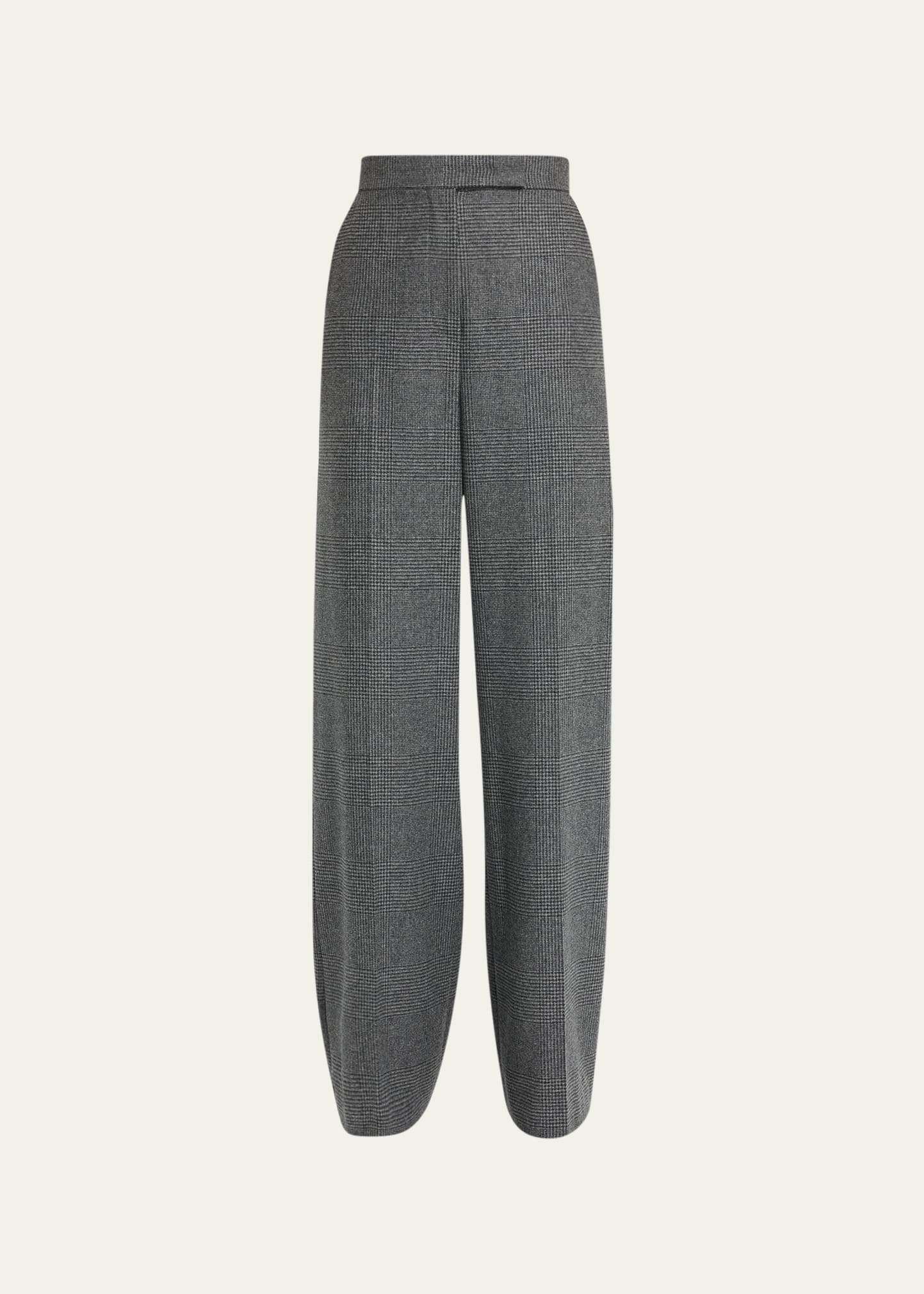 Radioso Cashmere-Blend Check Trousers