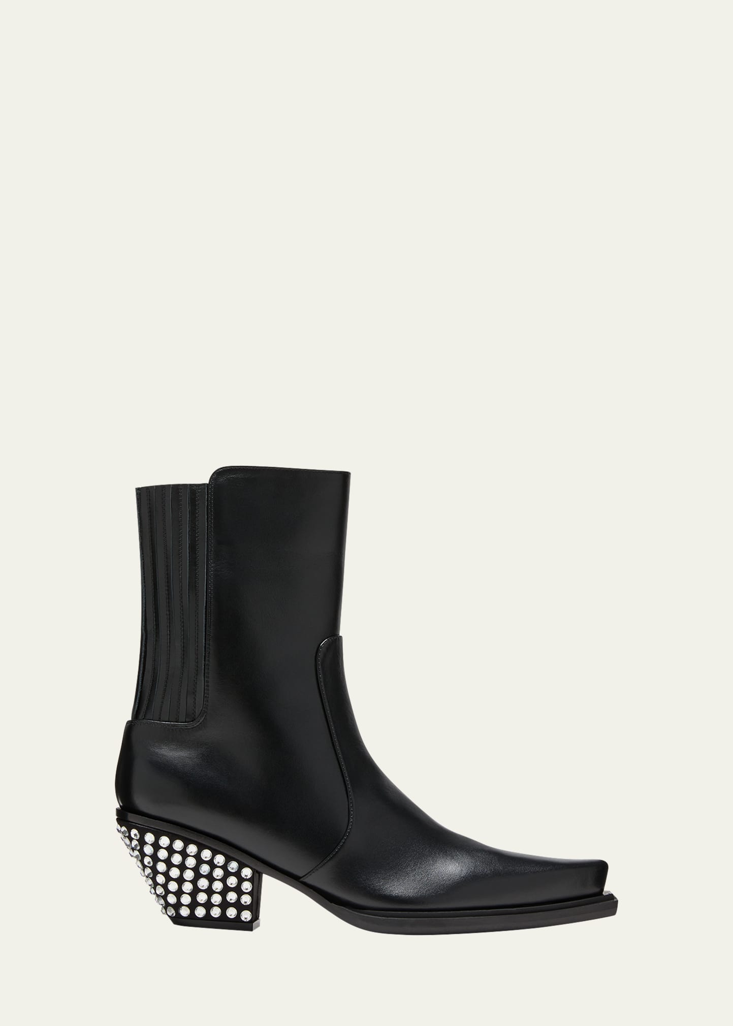 GIUSEPPE ZANOTTI POINTED CRYSTAL LEATHER WESTERN BOOTS