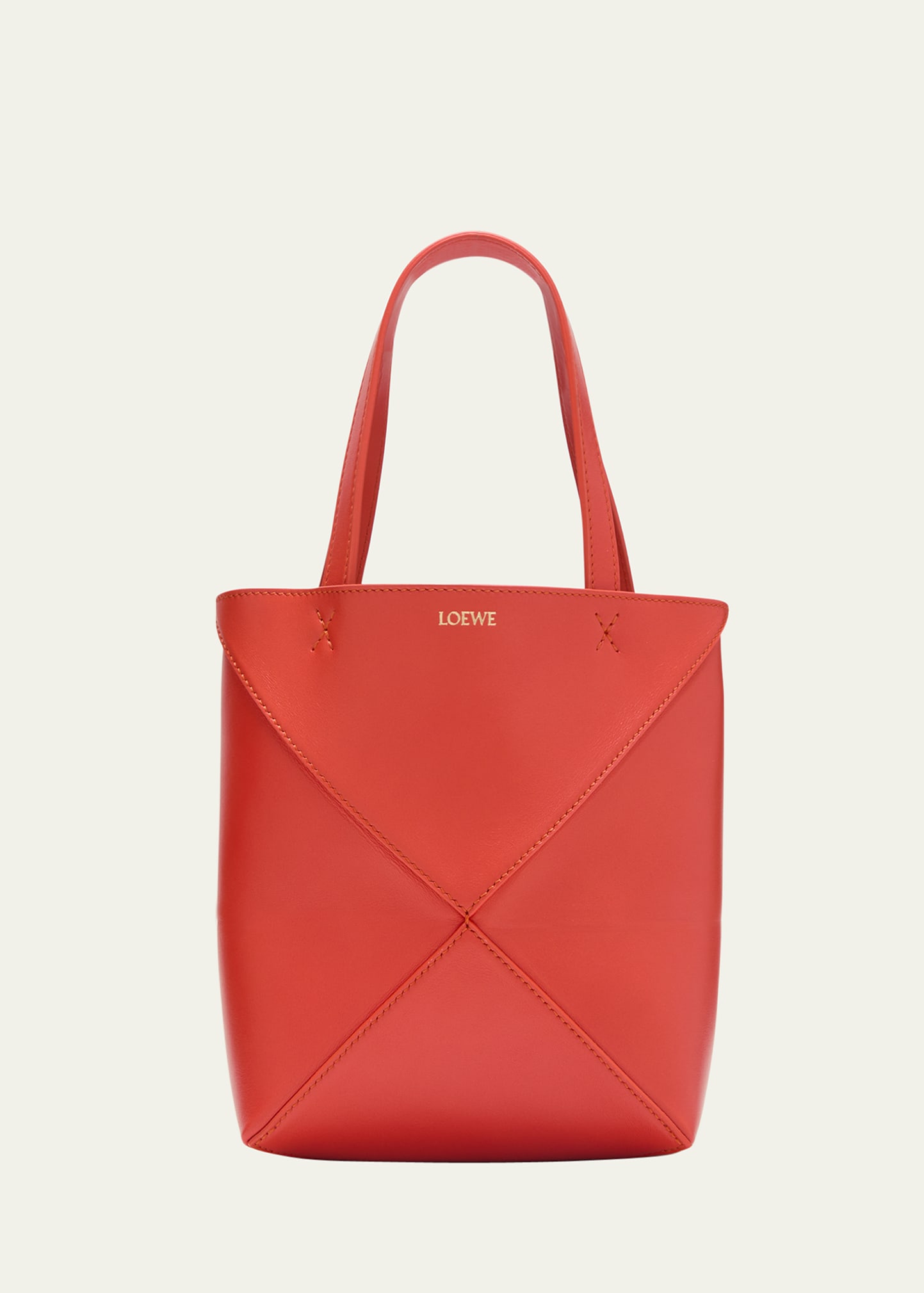 Loewe Puzzle Mini Leather Top-handle Bag In 5557 Sunrise Oran