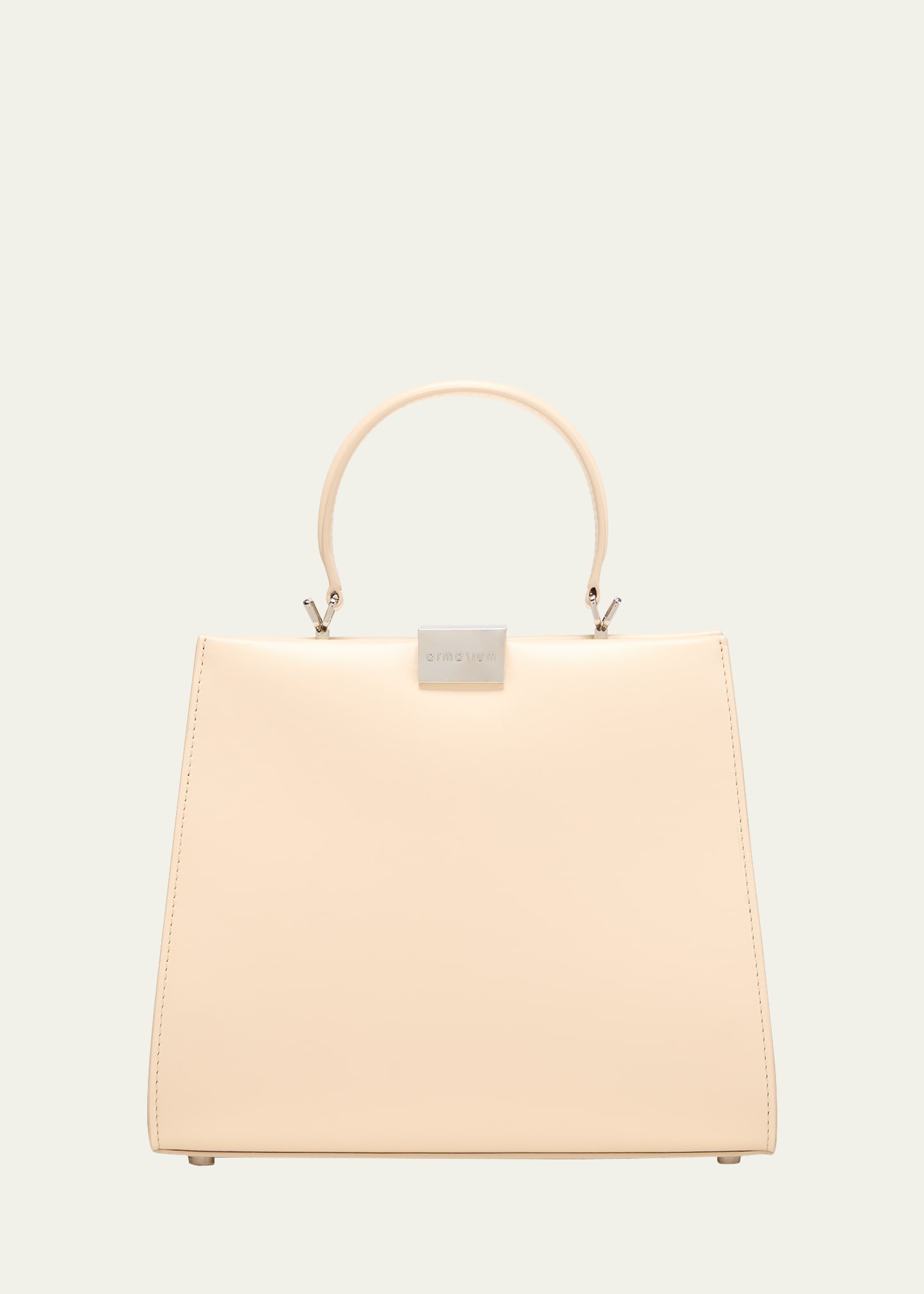 Armarium Anna Small Top-handle Leather Bag, Beige In Butter