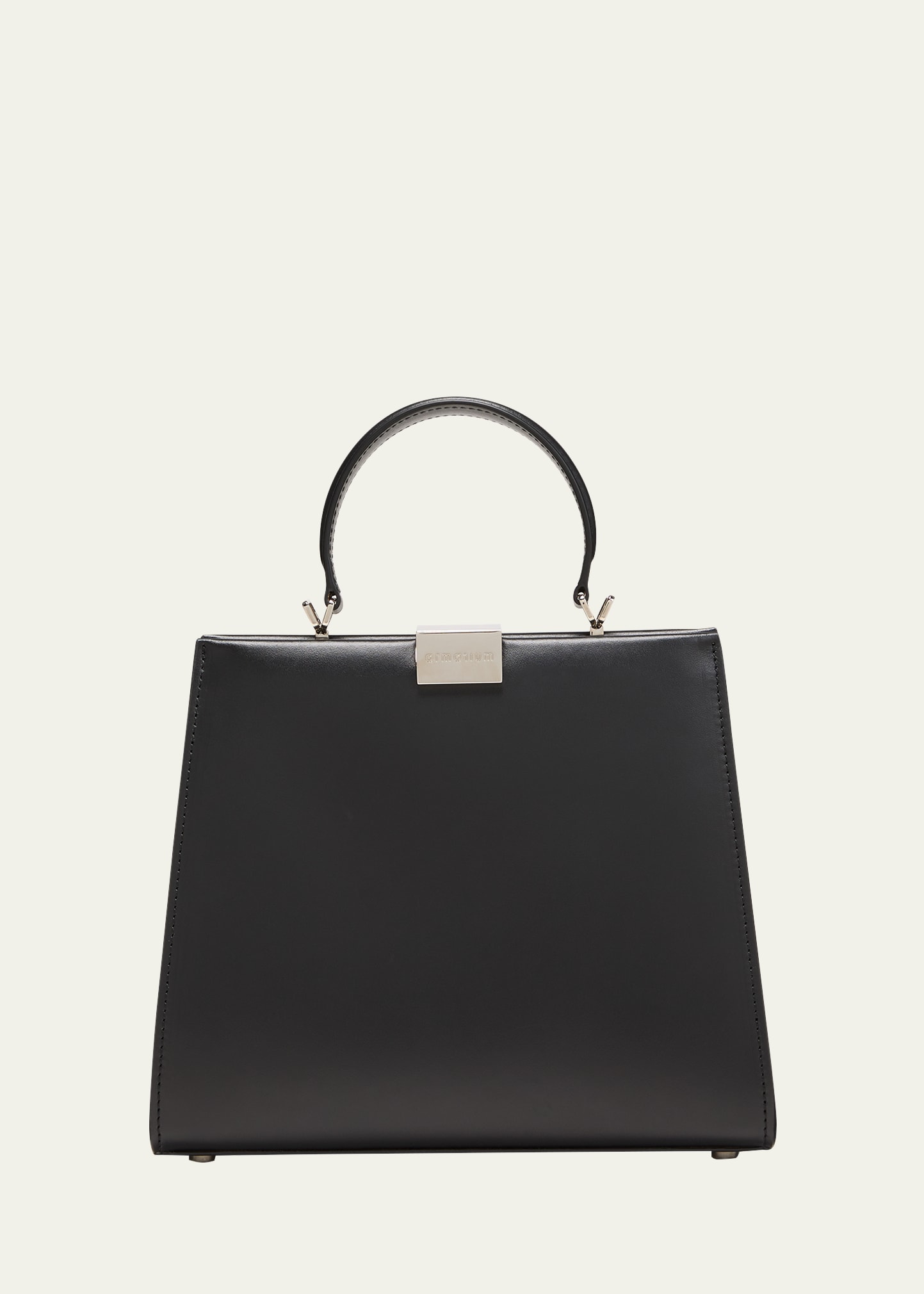 Shop Armarium Anna Small Top-handle Leather Bag, Black