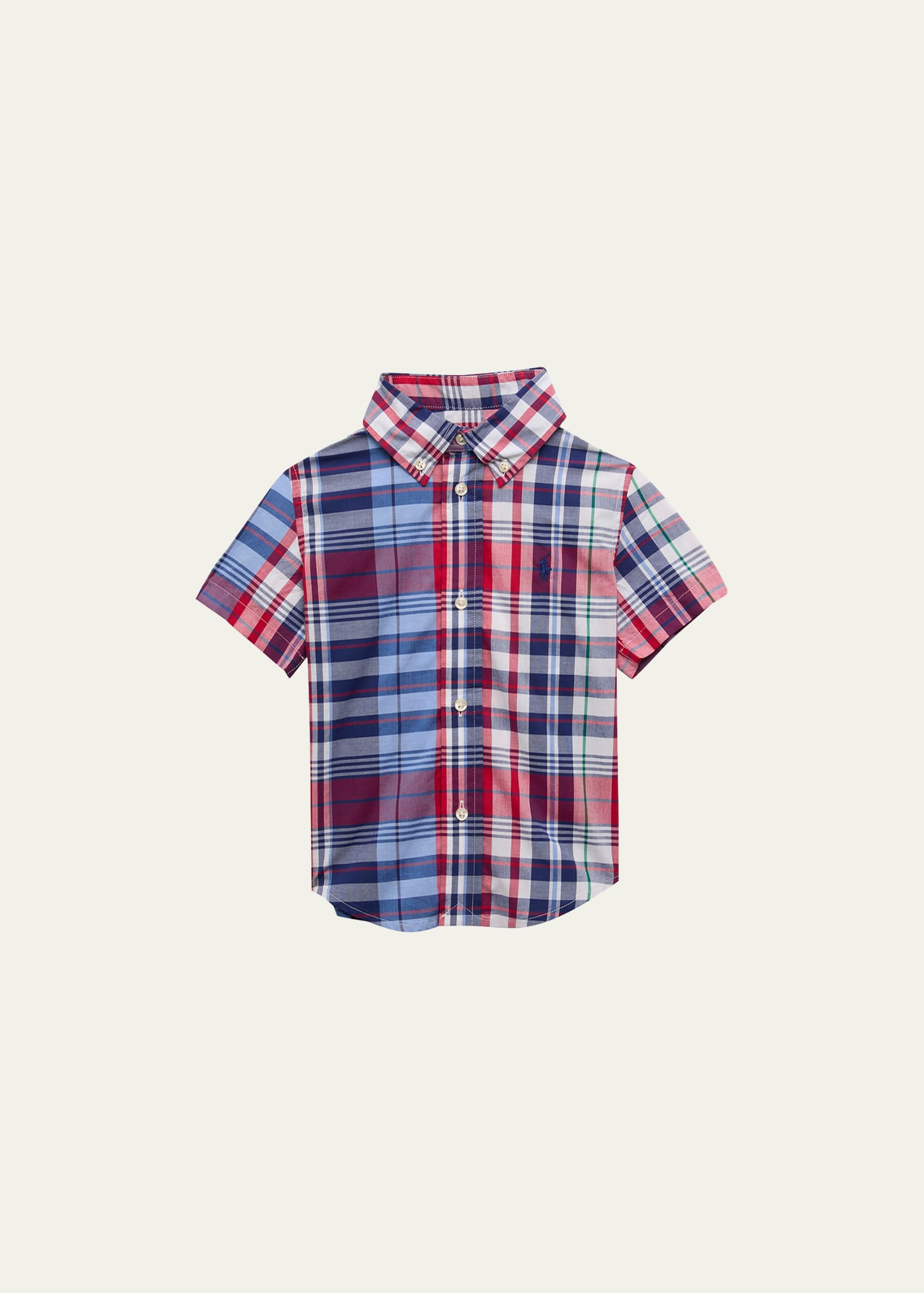 Ralph Lauren Kids' Boy's Embroidered Striped Cotton Polo Shirt In 6060 Bluered Mult