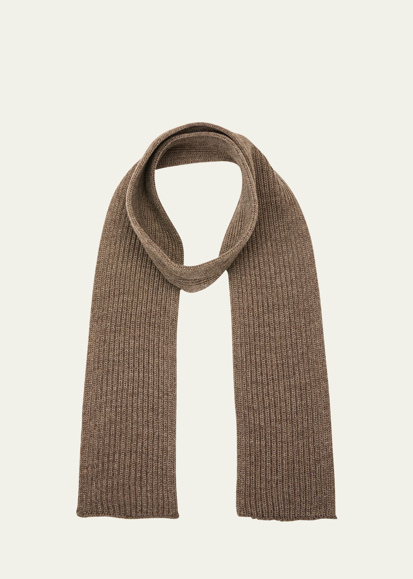 Andersen-andersen Men's Merino Wool Compact Knit Scarf In Natural Taupe