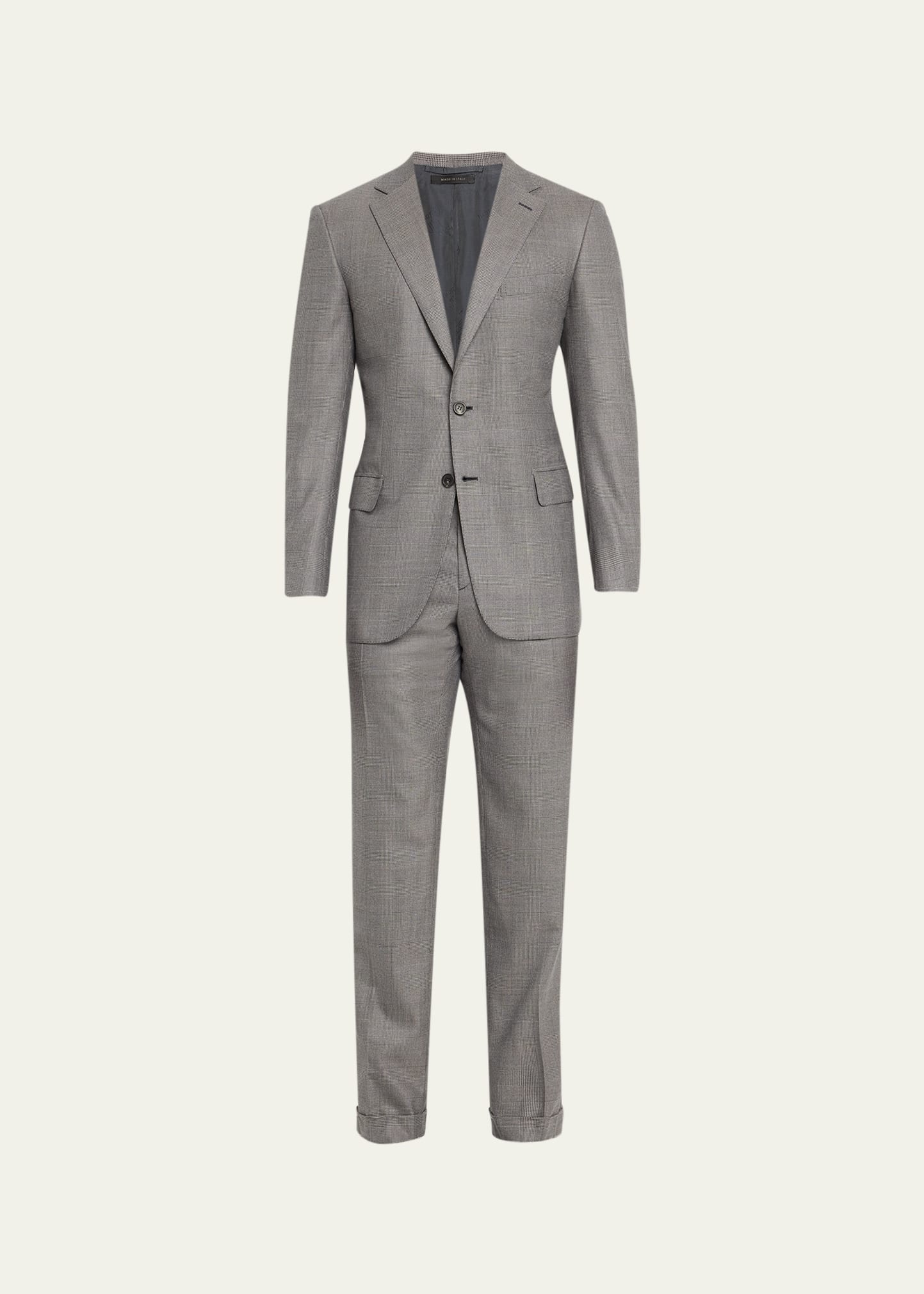 Men's Brun Super 150s Wool Plaid Suit