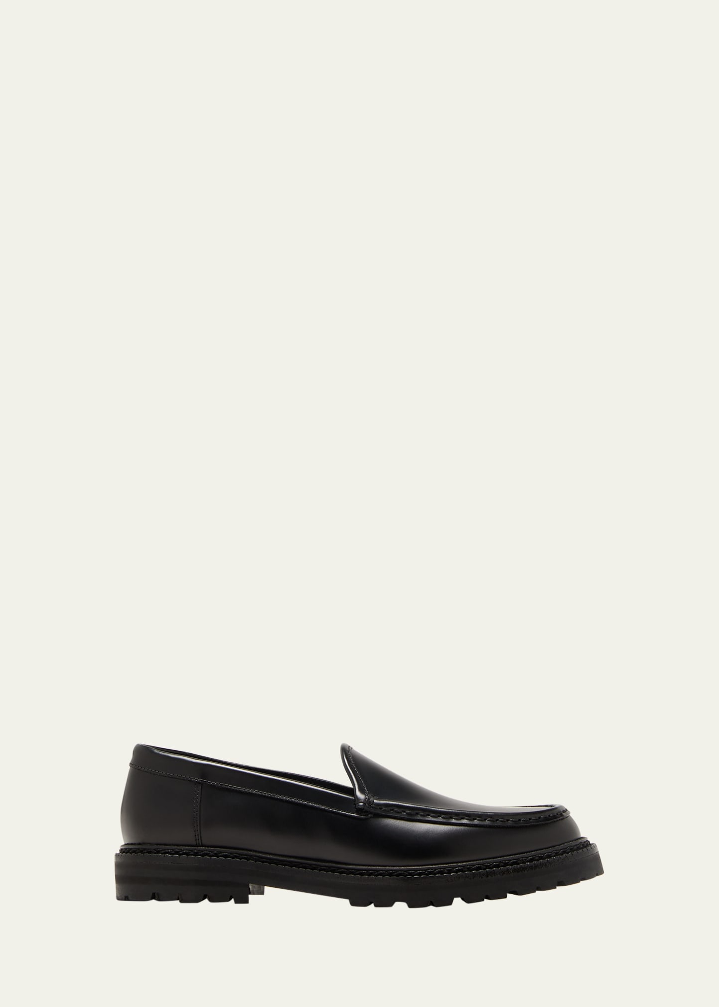 Manolo Blahnik Dineralo Leather Loafers In Blck0012