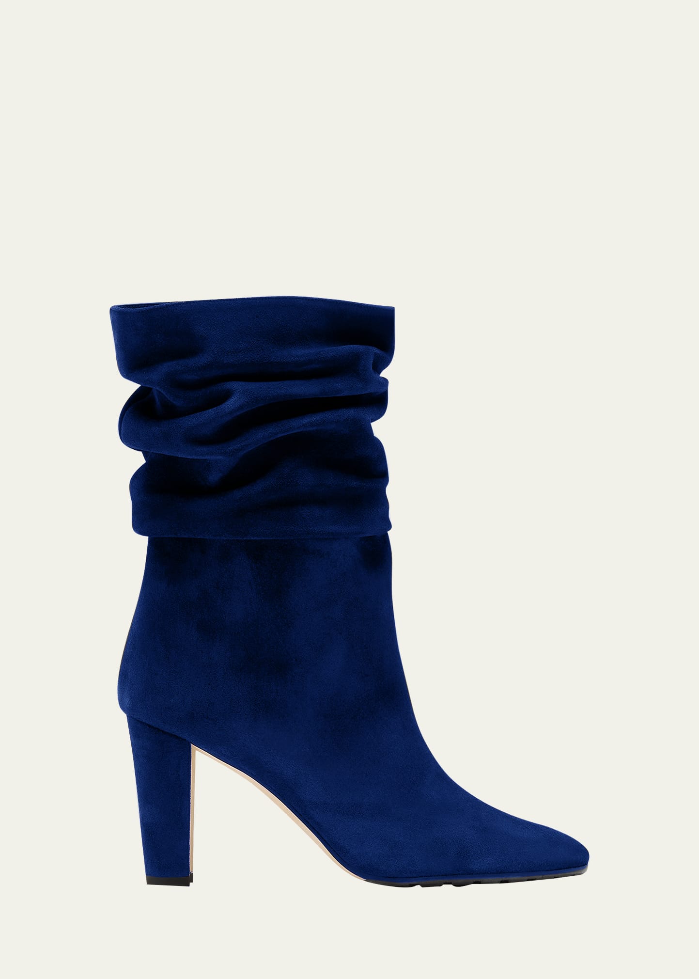 Manolo Blahnik Calasso Suede Slouchy Ankle Booties In Navy4109