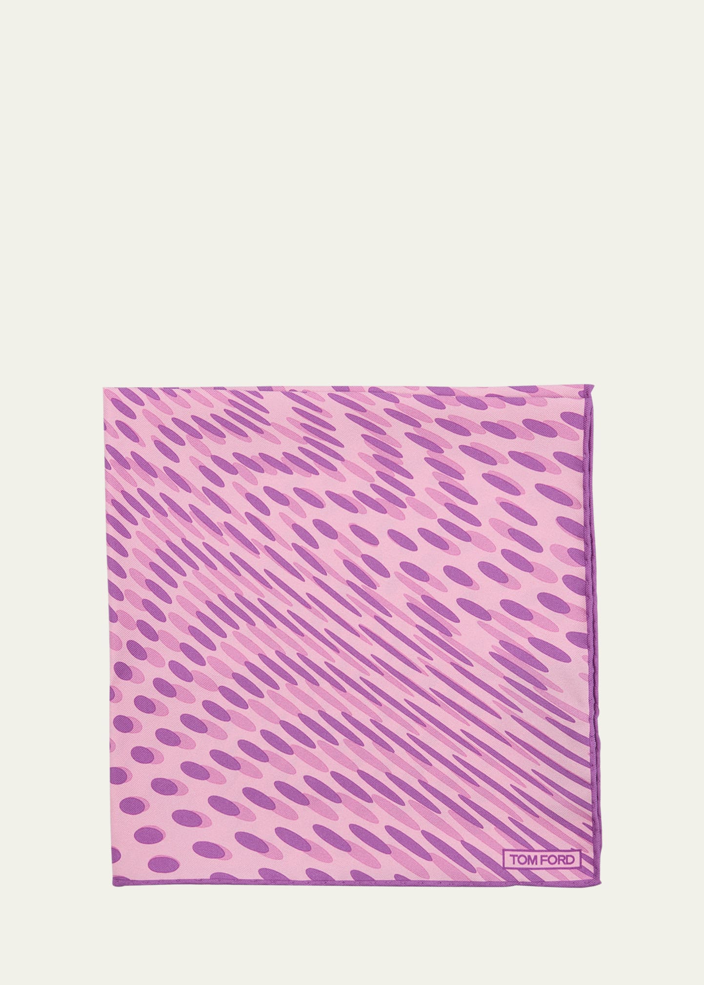 Tom Ford Men's Printed Silk Pocket Square In Purple