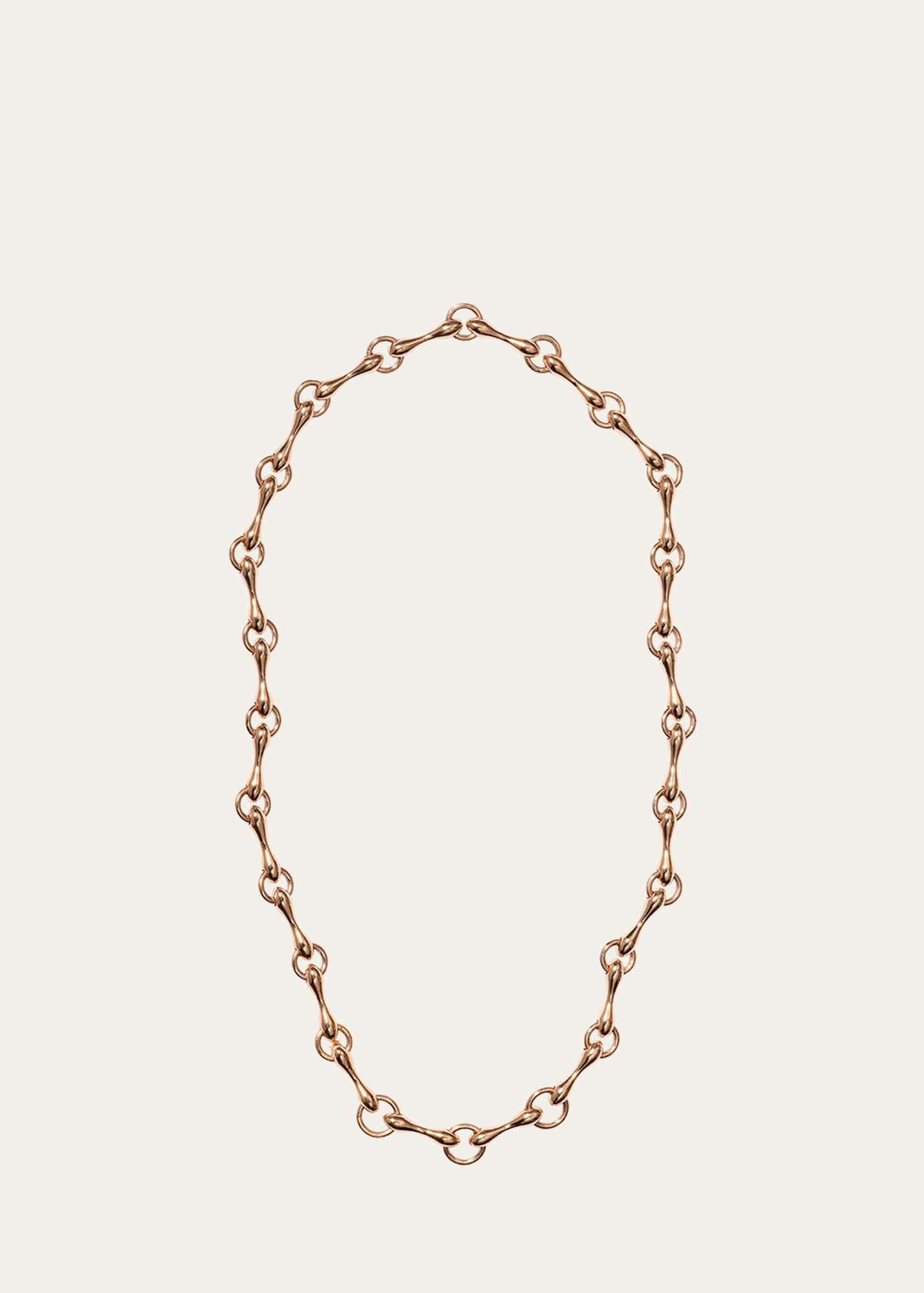 20K Rose Gold Heavy Baton Necklace, 16.5"L