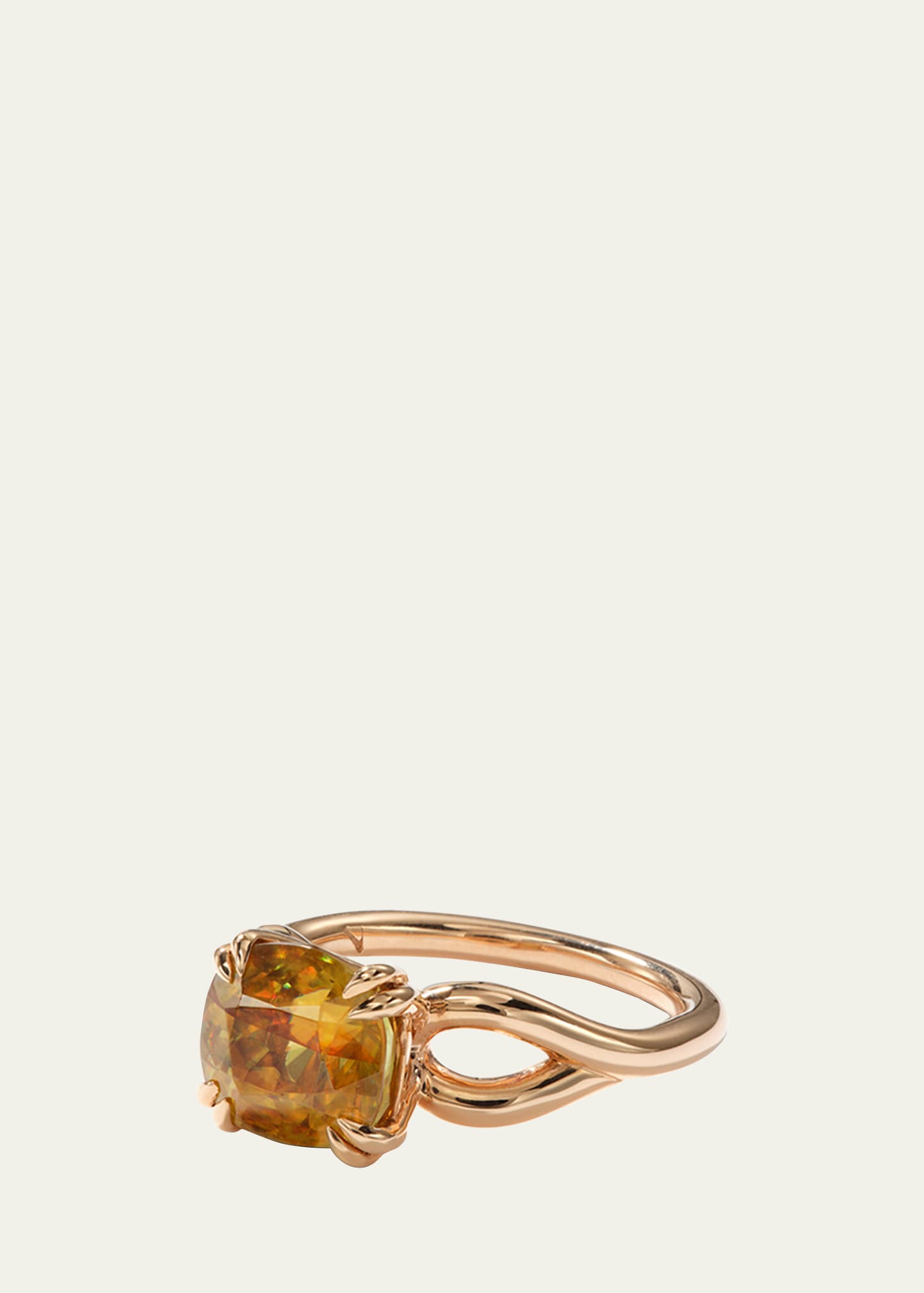 20K Rose Gold Languid Solitaire Ring with Sphene