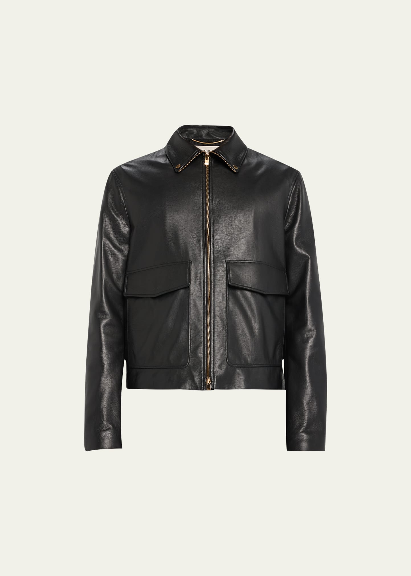 Agnona Men's Leather Biker Jacket