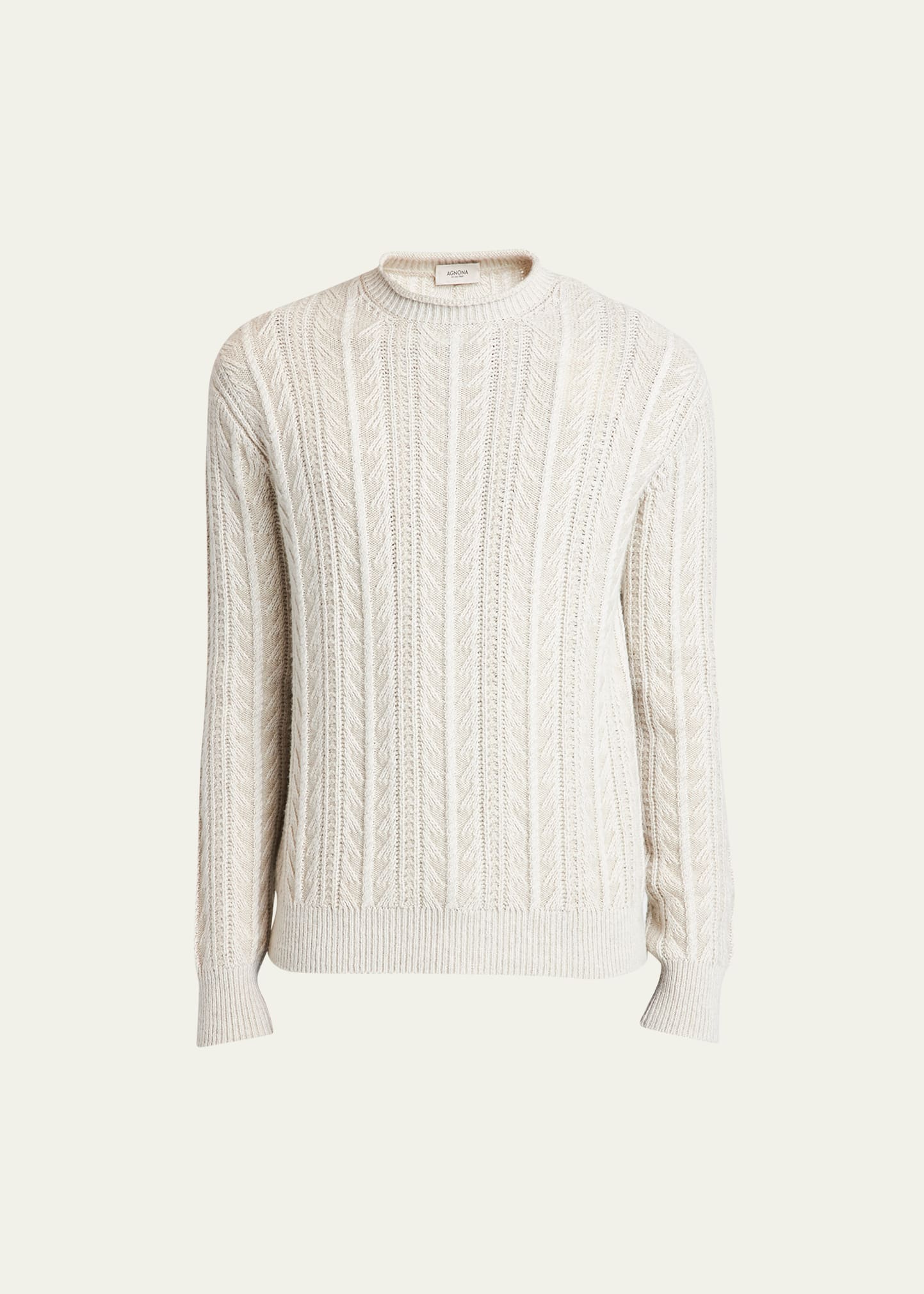 Men's Cashmere-Silk Cable Knit Sweater