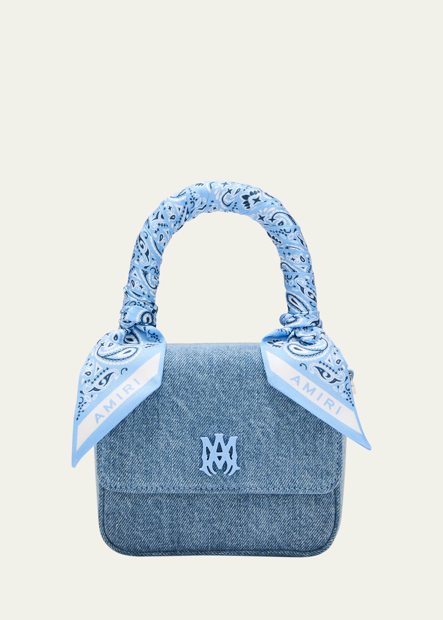 Micro Bandana Denim Top-Handle Bag