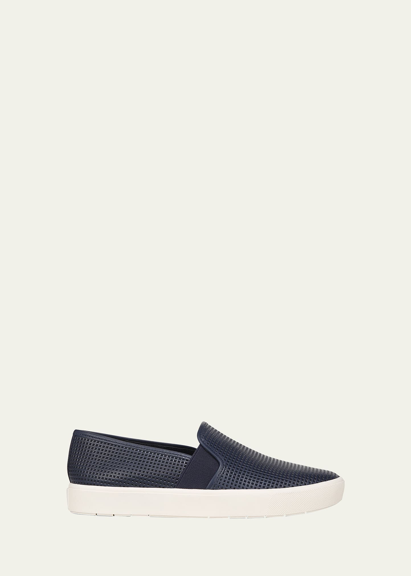 Shop Vince Blair Perforated Leather Slip-on Sneakers In Midnight