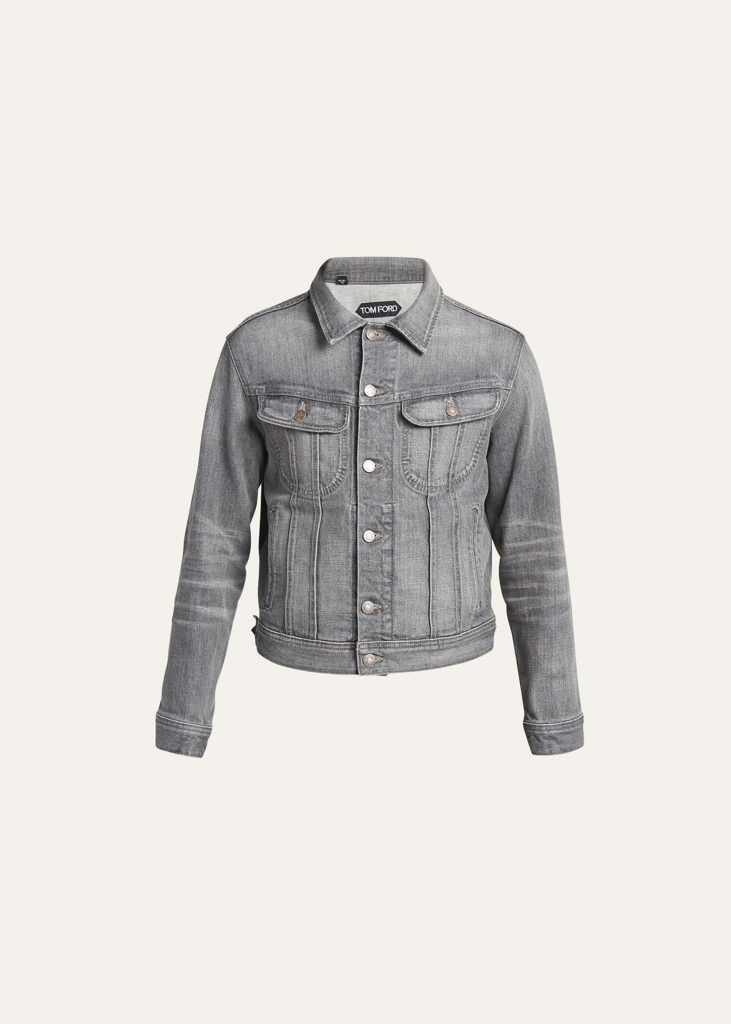 Tom Ford Men's New Icon Denim Jacket In Grey High
