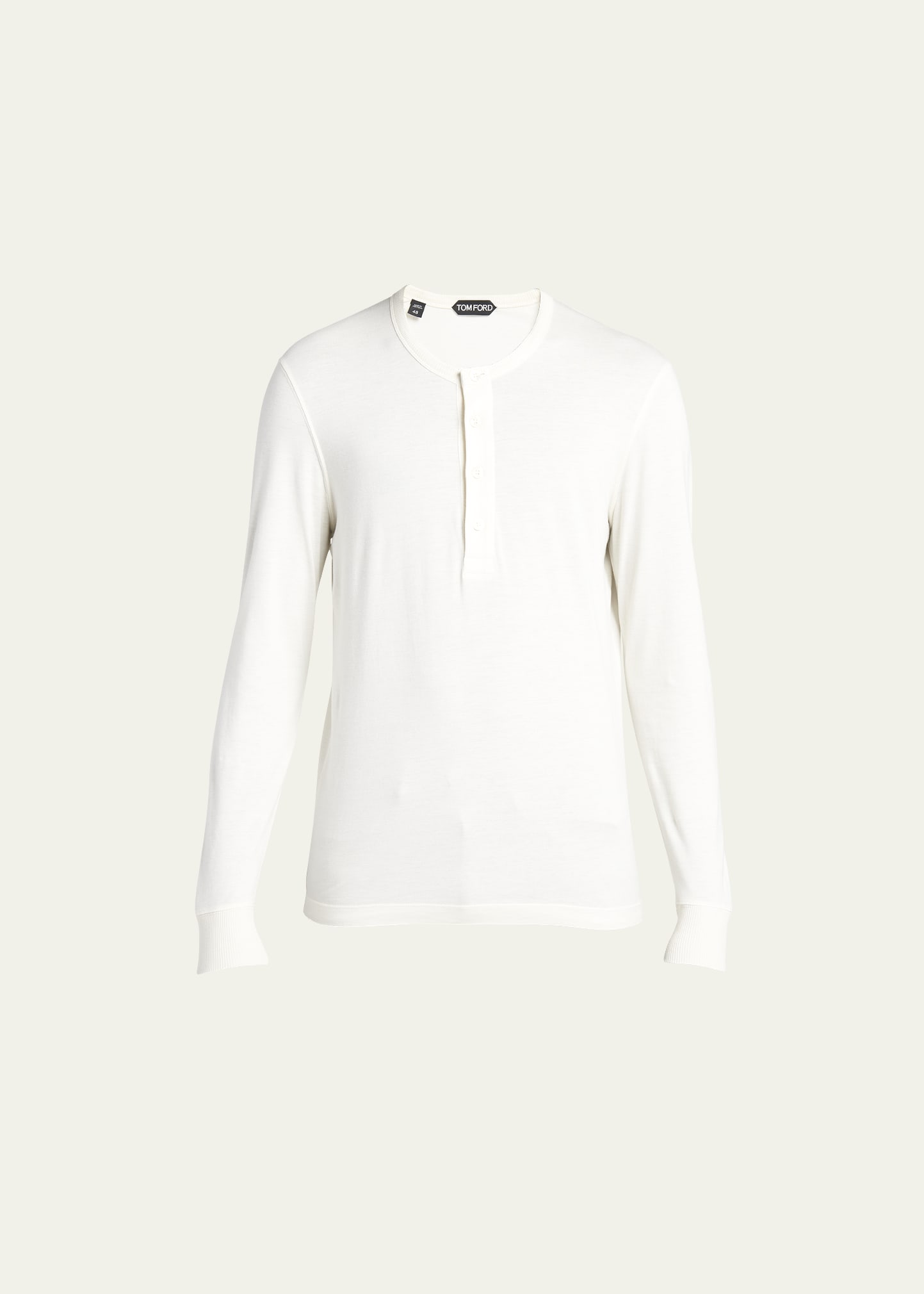 Tom Ford Henley T-shirt Ivory In Ecru