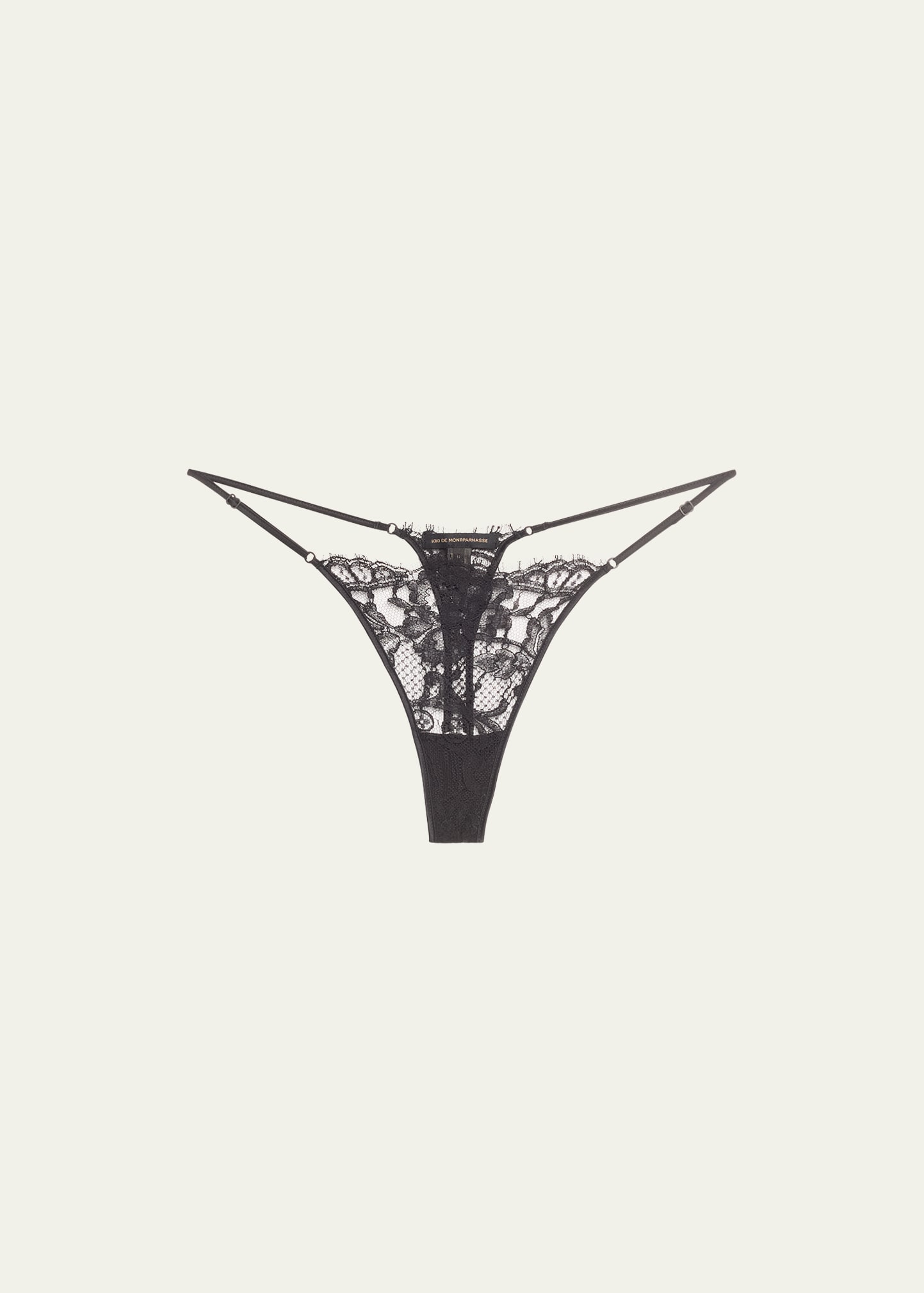 Shop Kiki De Montparnasse Camille Scalloped Lace G-string In Black