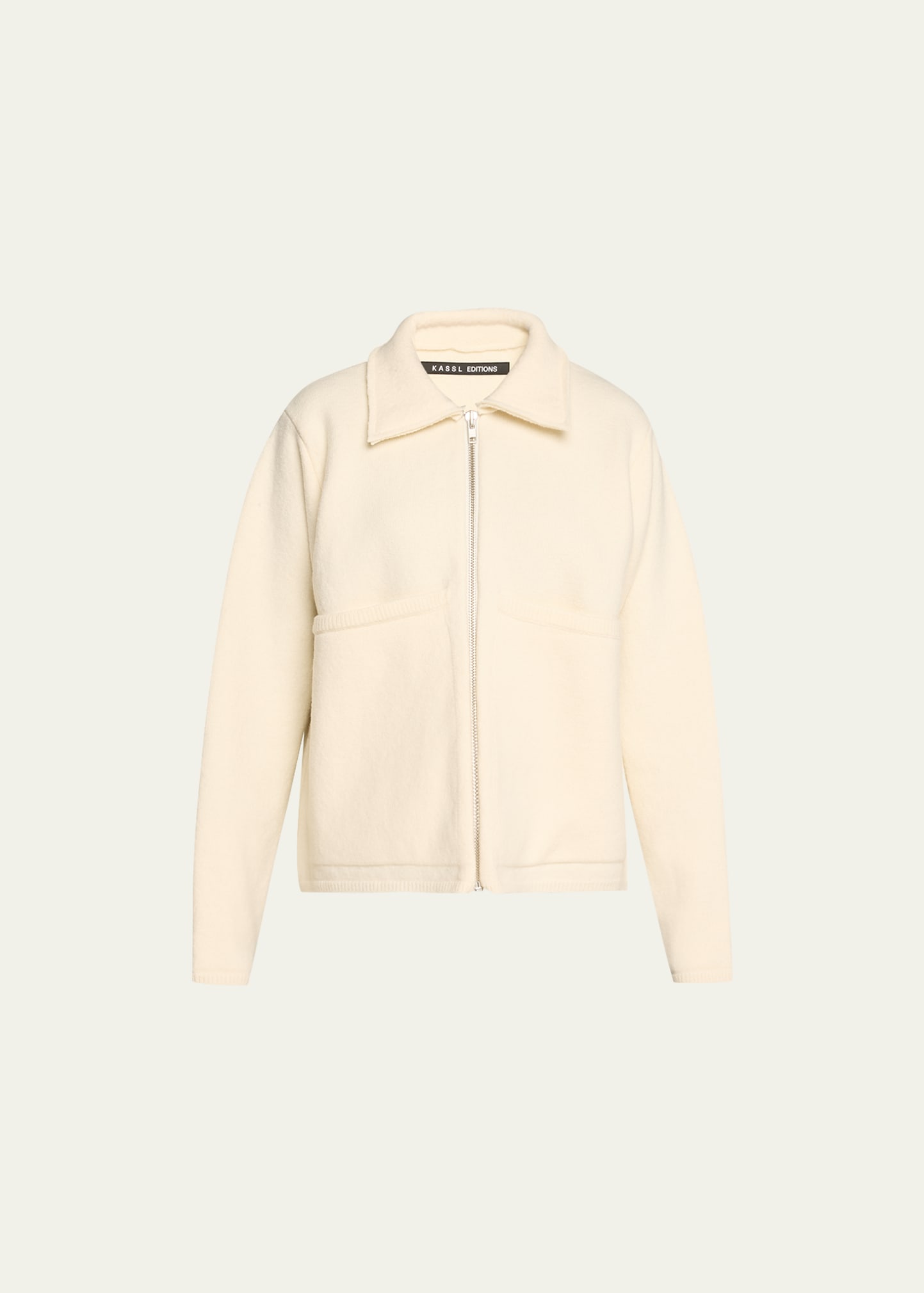 Kassl Boiled Wool Blouson-sleeve Jacket In Soft White