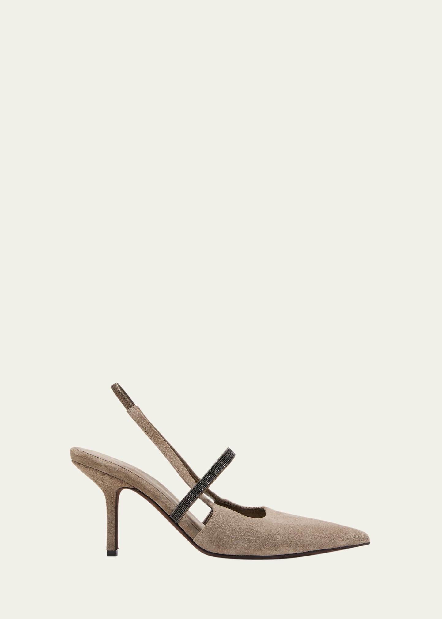 Suede Pointed Toe Slingback Pumps