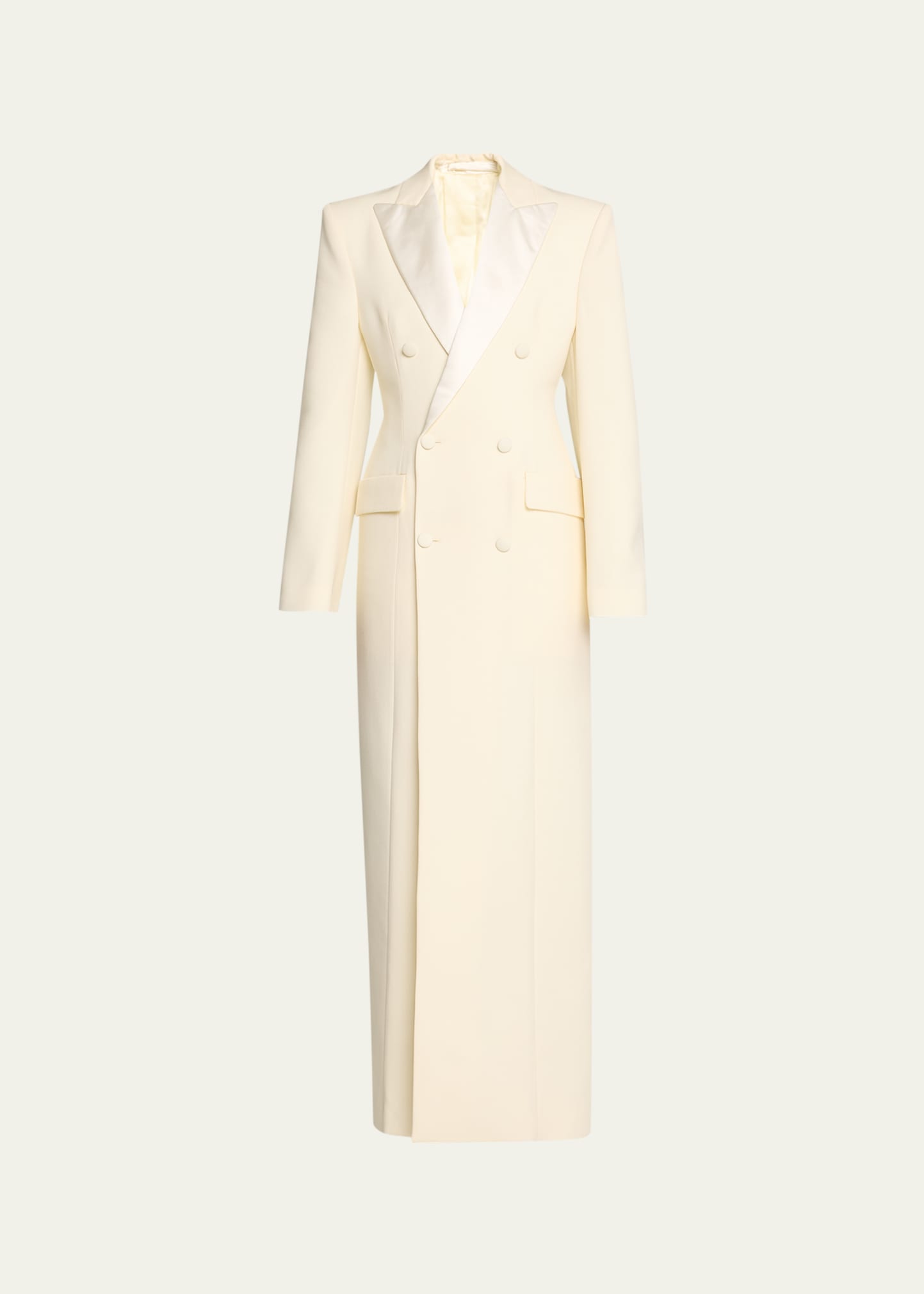 Shop Wardrobe.nyc Long Sculpted Wool Coat Dress In Off White