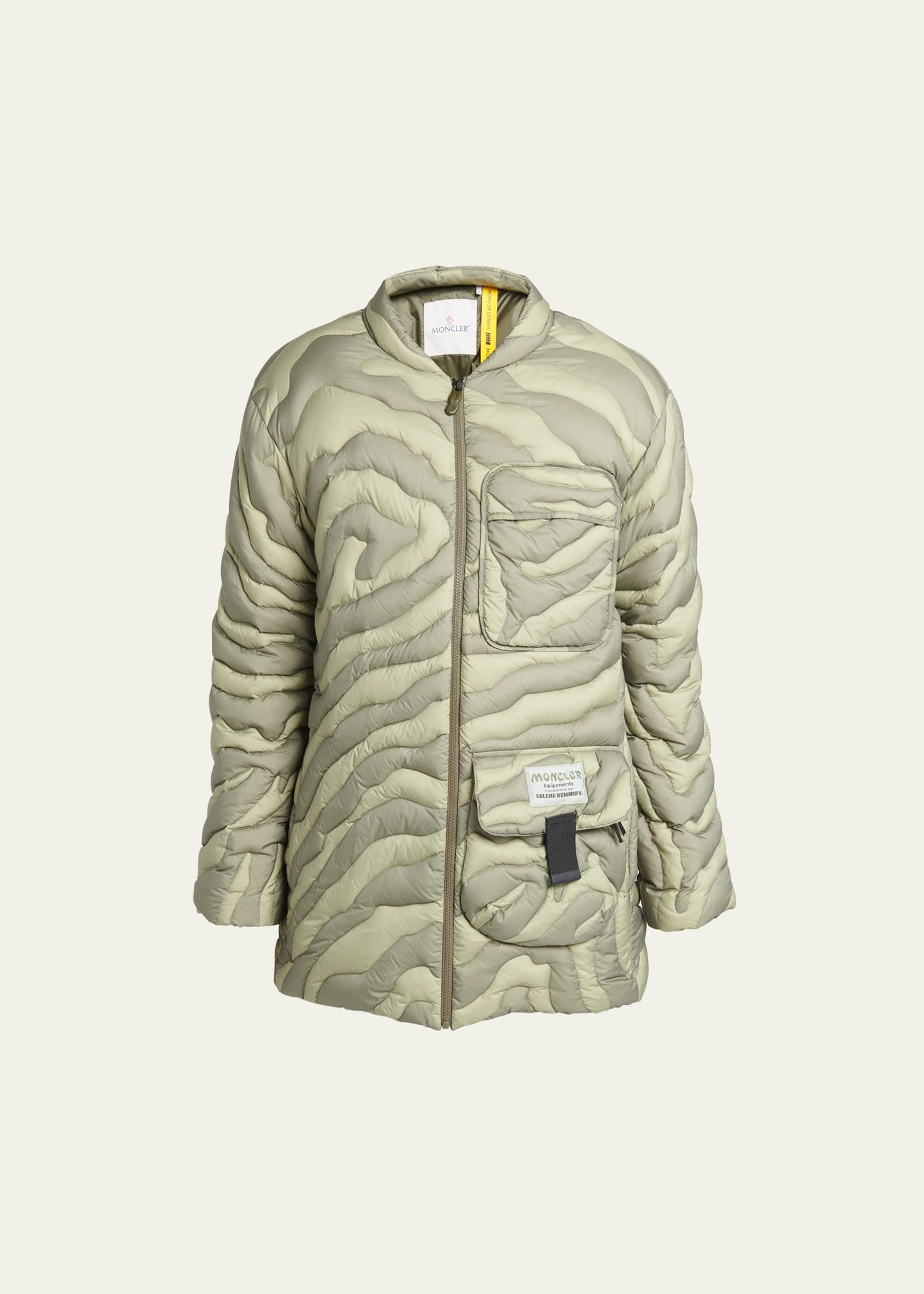 MONCLER GENIUS X SALEHE BEMBURY MEN'S ABSTRACT QUILTED JACKET