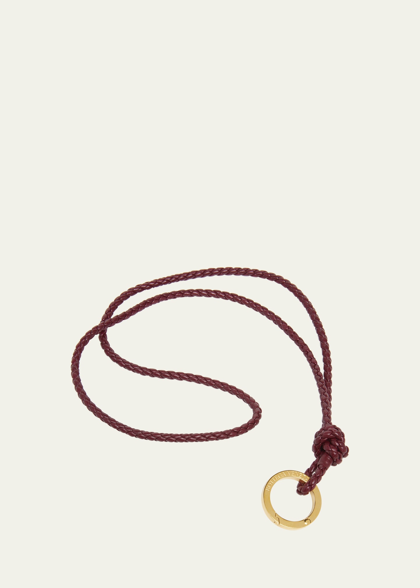 Long Braided Leather Keychain