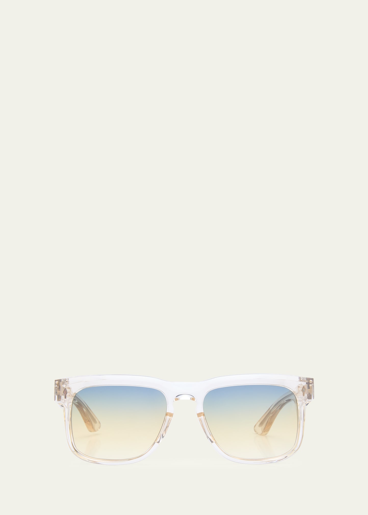 Jacques Marie Mage Wesley Acetate & Steel Square Sunglasses In Beige